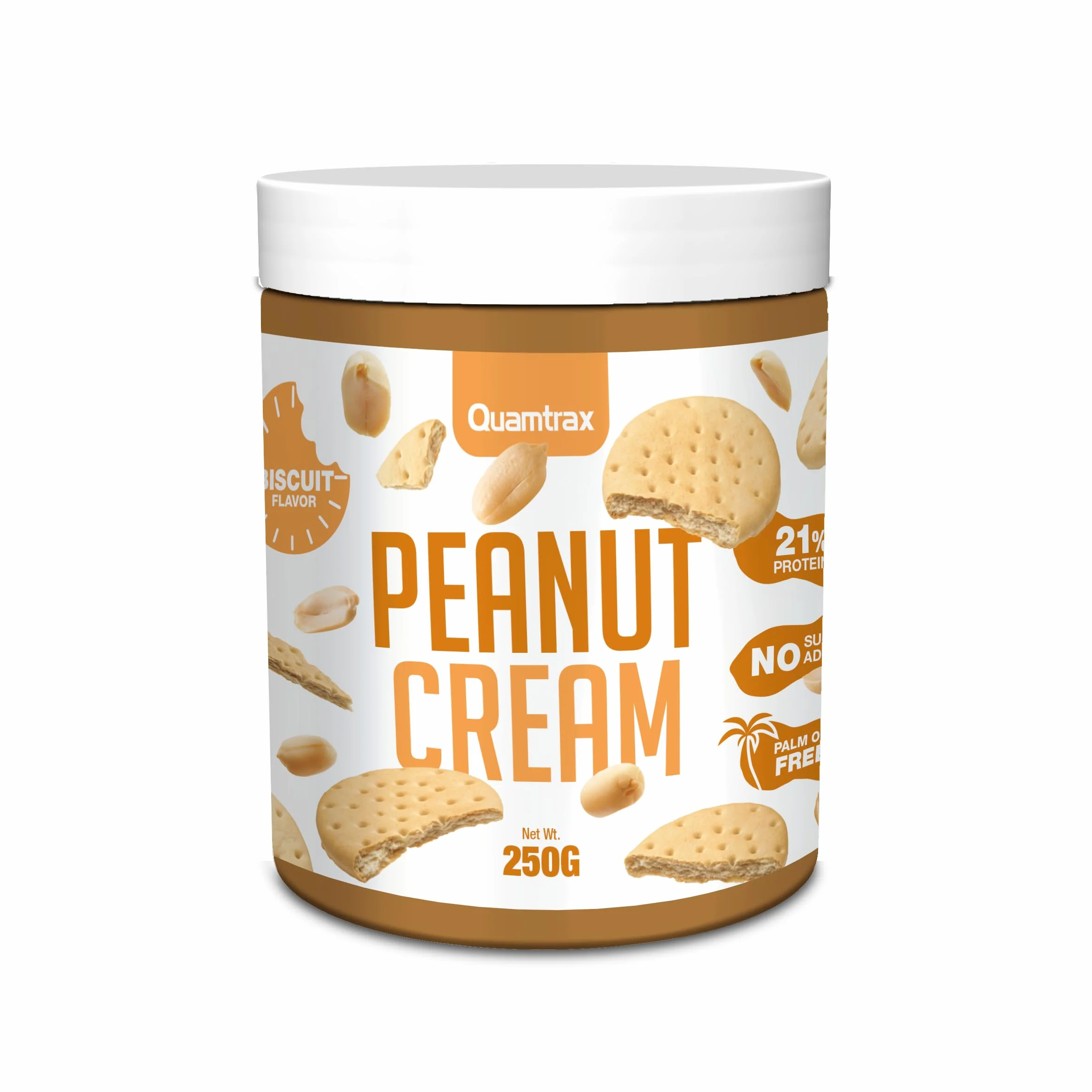 Quamtrax Nutrition Peanut and Biscuit 250 gr Alta en proteínas sin azúcares añadidos