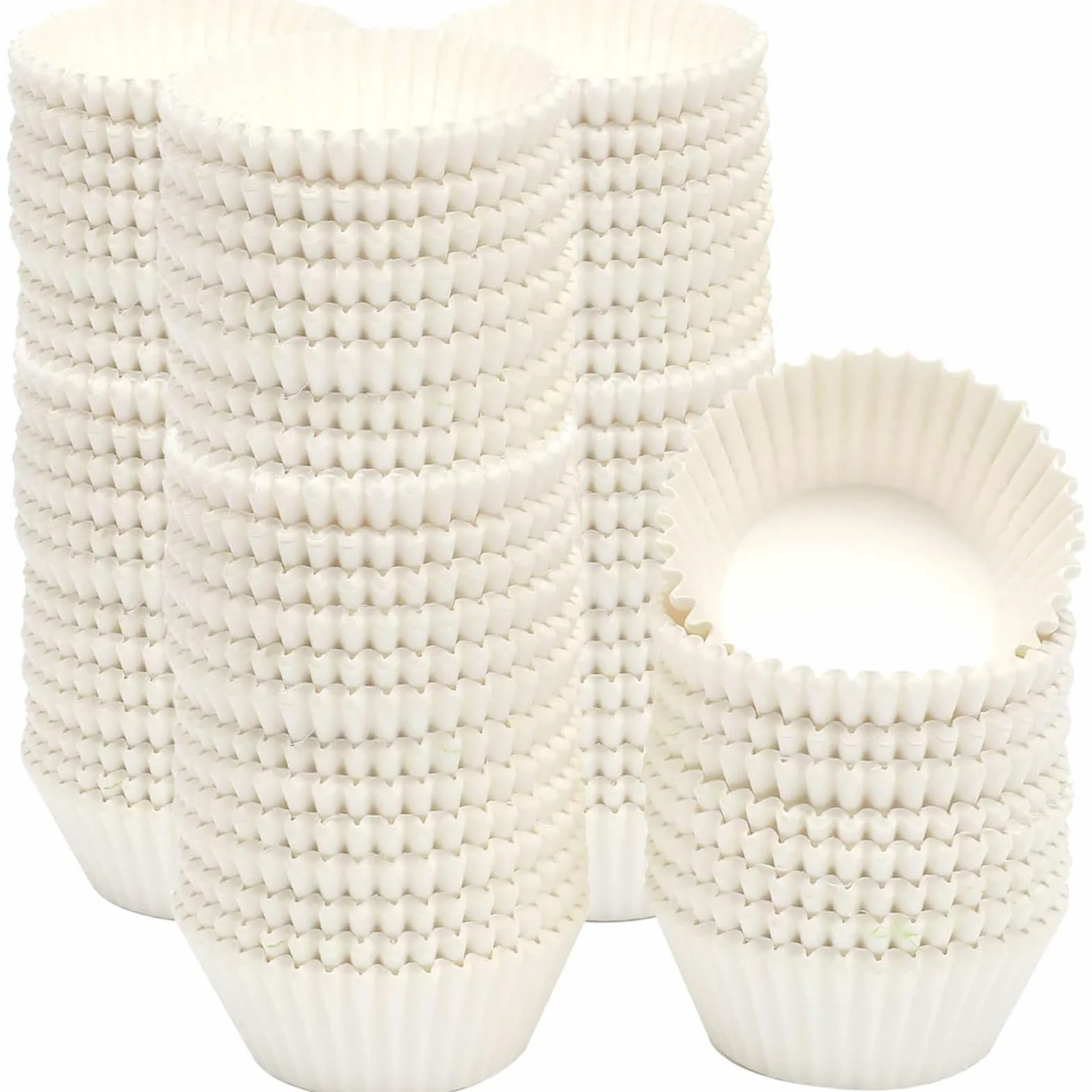 Gcardist 500 moldes blancos para magdalenas y cupcakes, inodoros, calidad alimentaria (tamaño estándar)