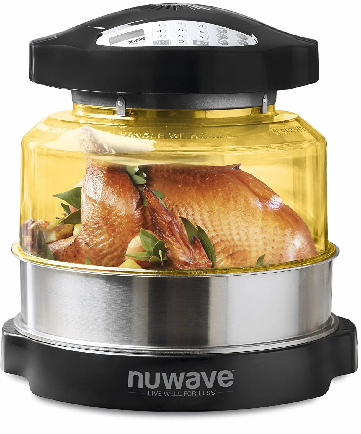 Nuwave 20606 |Horno de conducción, convección e Infrarrojos, Comidas más sanas y cocción Flexible Freír, Hornear, Asar, Parrilla, cocinar al Vapor, gratinar y deshidratar, Negro