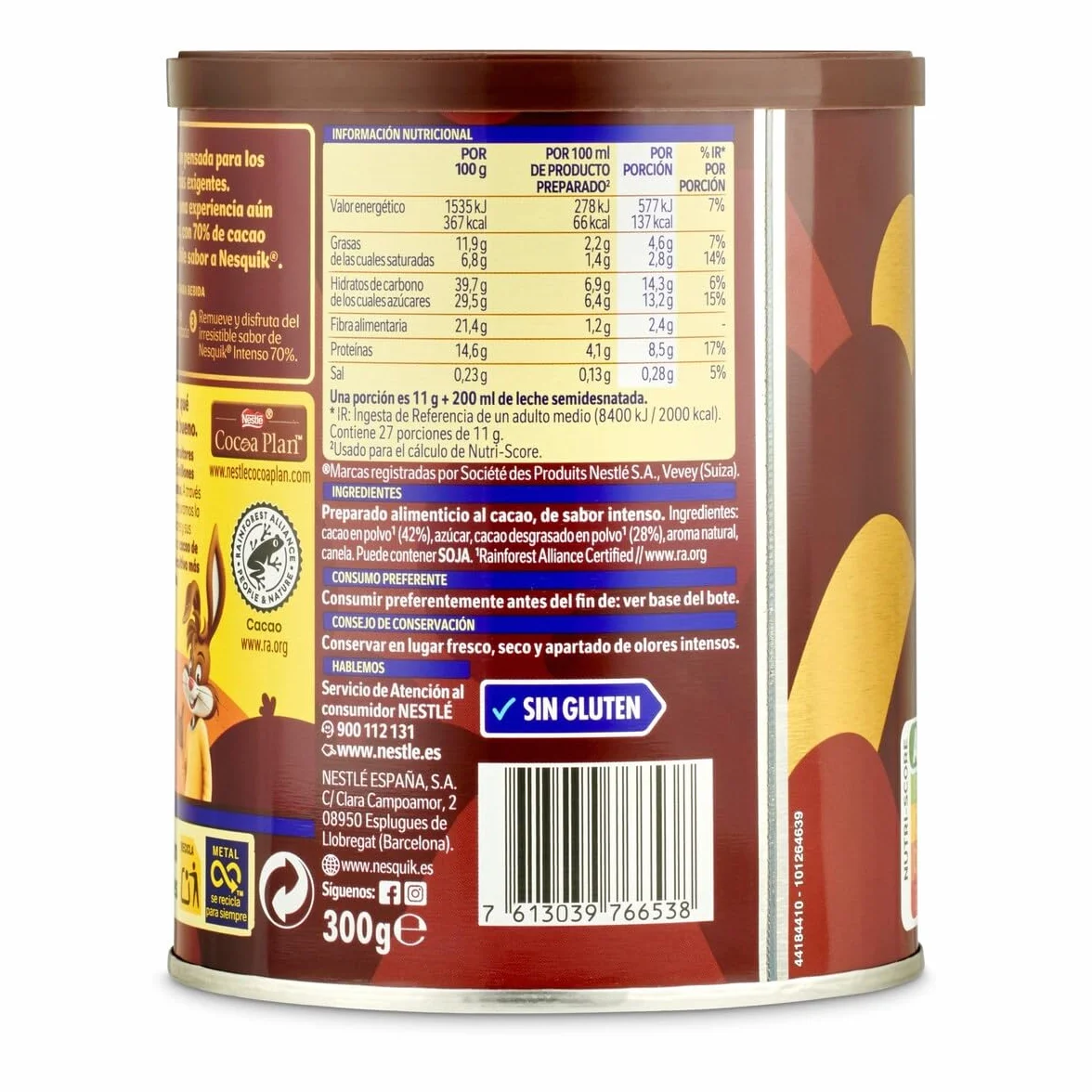 NESTLÉ NESQUIK Intenso 70% Cacao Soluble 300g
