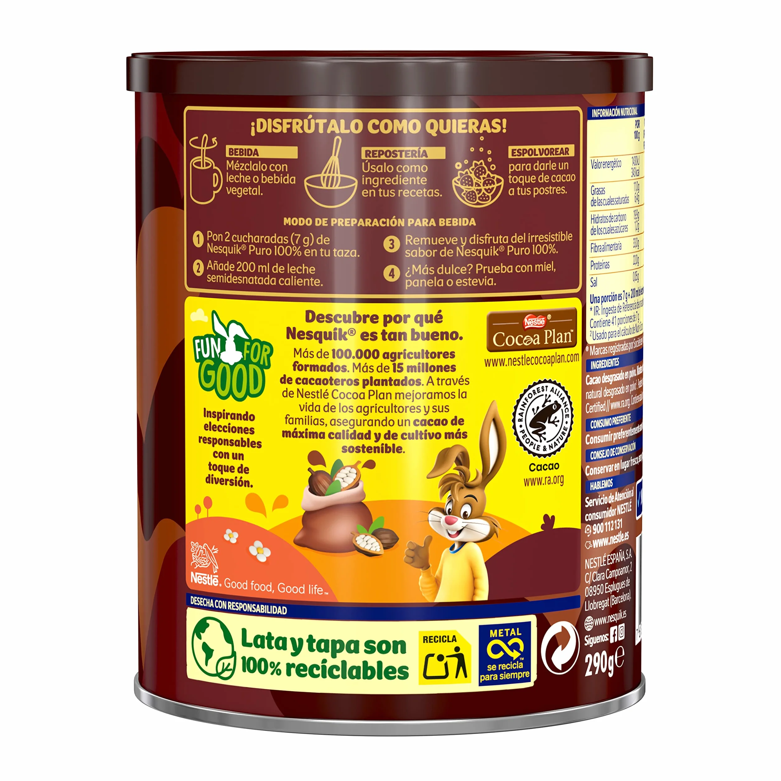 NESTLÉ NESQUIK cacao en polvo 6x290g