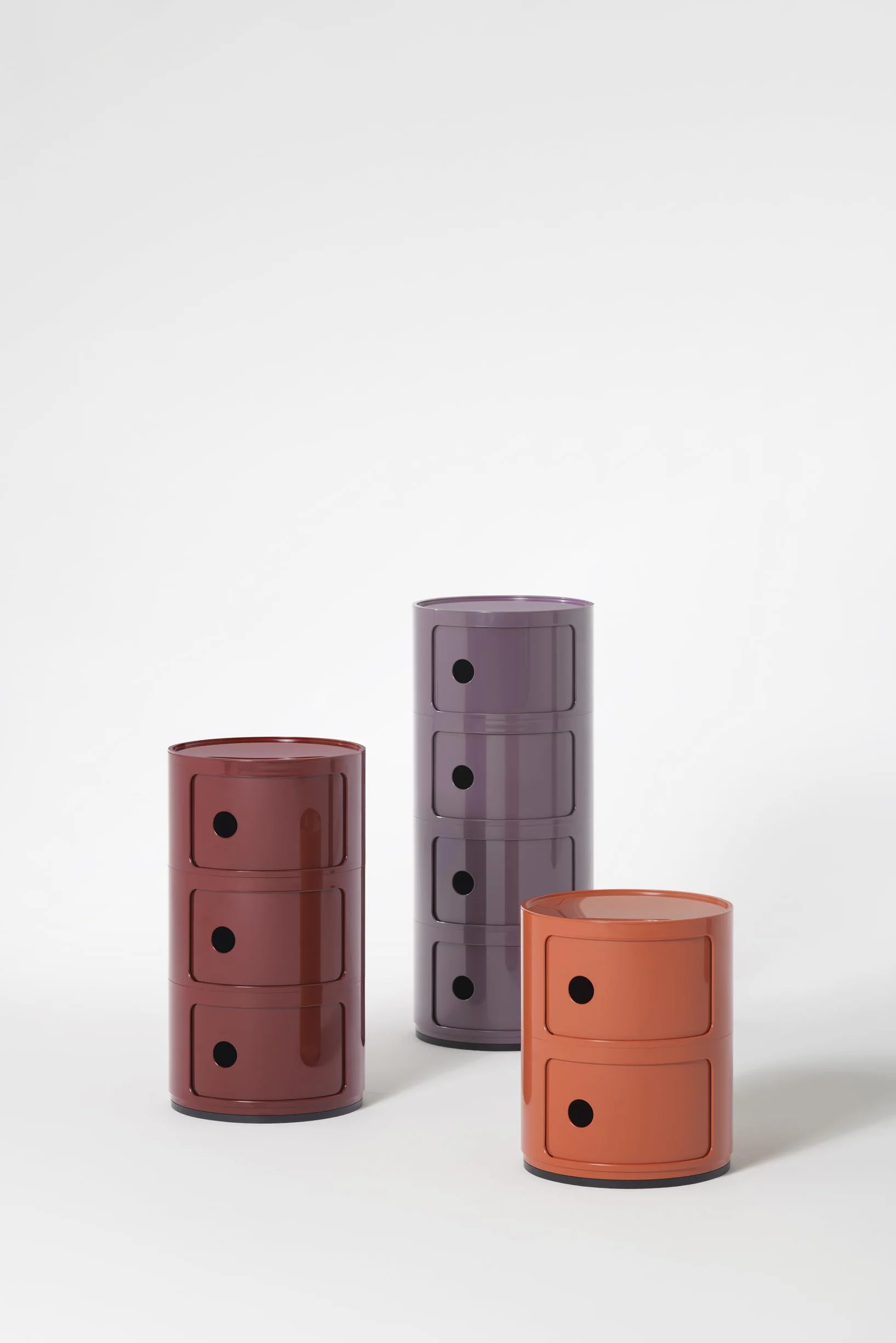 Kartell Componibili, Mueble Contenedor 3 Elementos, Burdeos