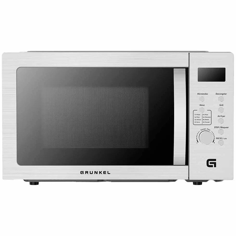 Microondas con grill y airfryer Grunkel MW-28AIRFRYER de 28 litros y 3 funciones, microondas 900W, grill 1200W, airfryer y horno 2200W con 5 niveles de potencia 8 programas y descongelado.