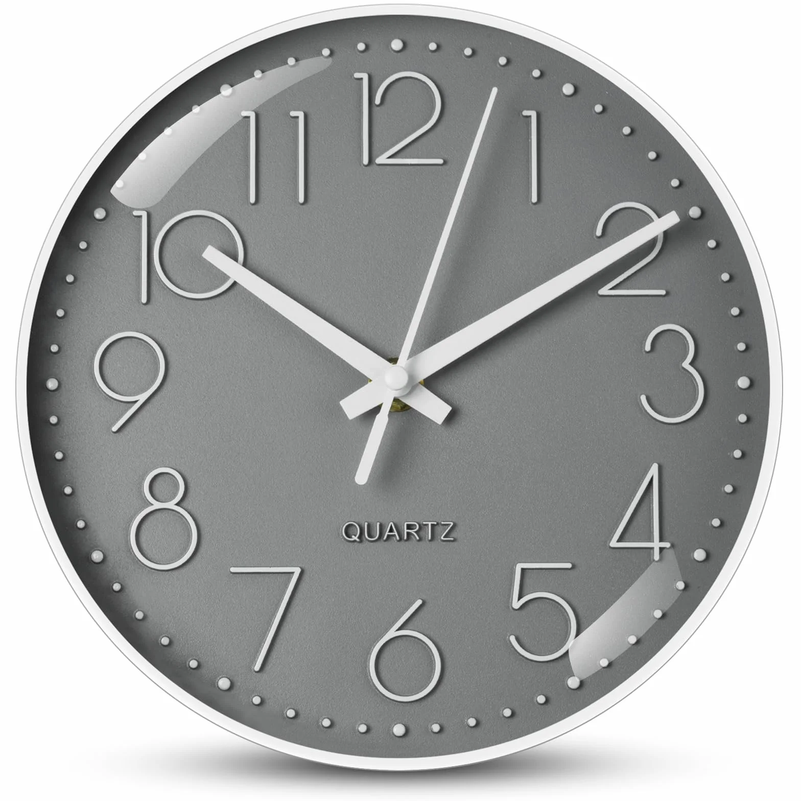 Aolso Reloj de Pared 8 Pulgadas Silencioso Movimiento de Cuarzo Clásico Moderno Decorativo Cocina Comedor Habitación Funciona con Pilas Gris