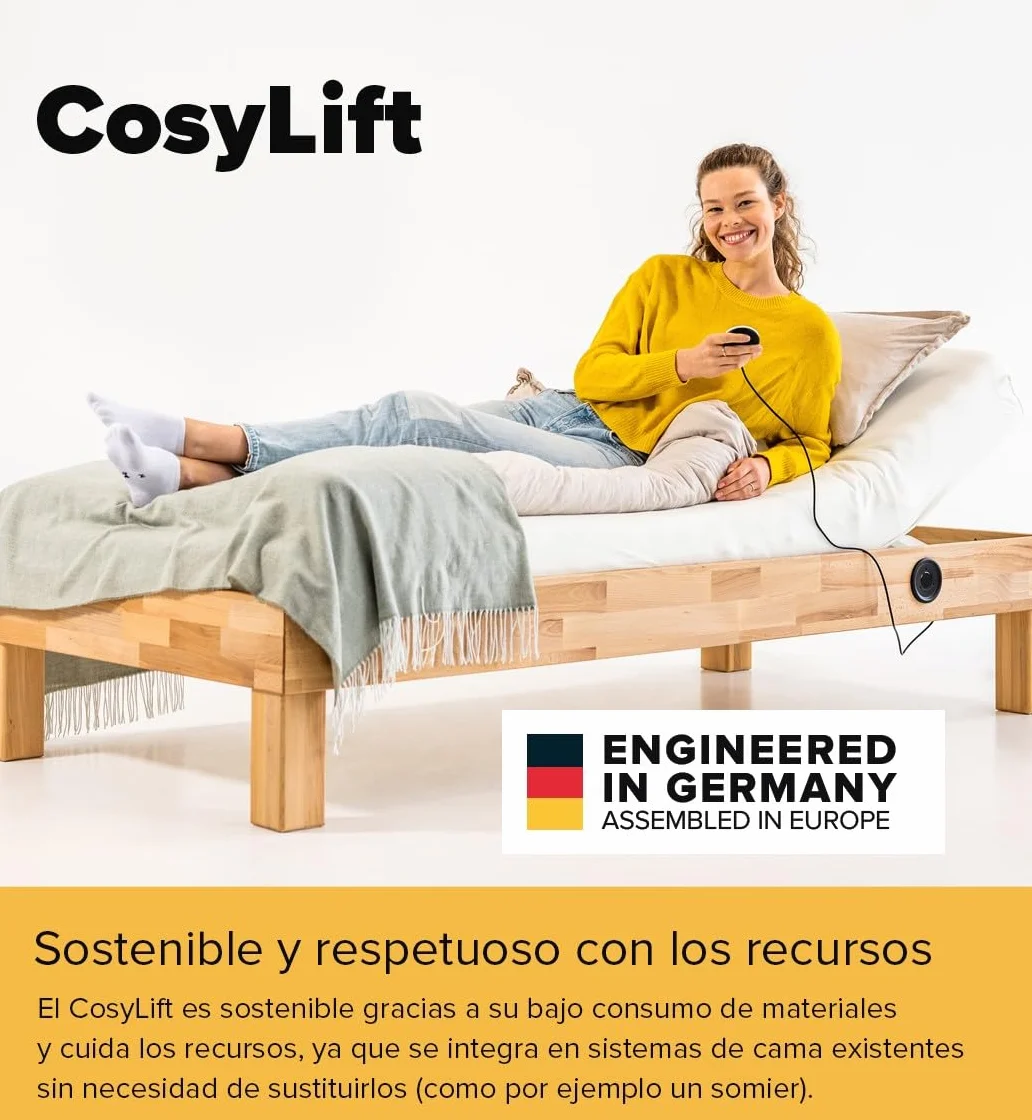 COSYLIFT Somier de láminas Add-On - Elevador eléctrico para somieres de láminas y colchones, Apto para Todo Tipo de Camas y Camas Box Spring - con Motor y Mando Manual