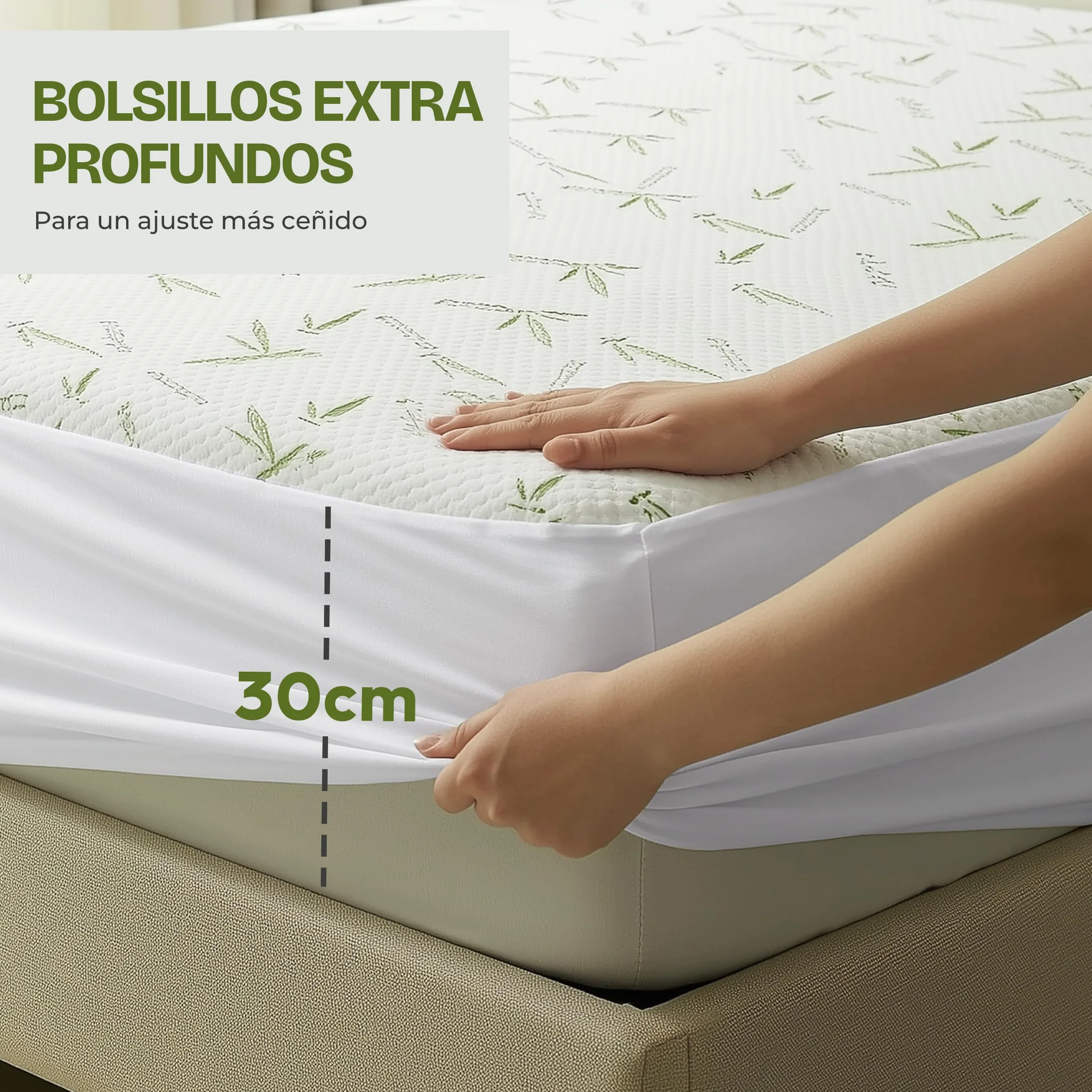 Utopia Bedding Protector de Colchón 150 x 200 x 30 cm Impermeable, Viscosa Premium, Certificación Oeko-Tex, Cubre Colchón Transpirable, Elástico En Todo