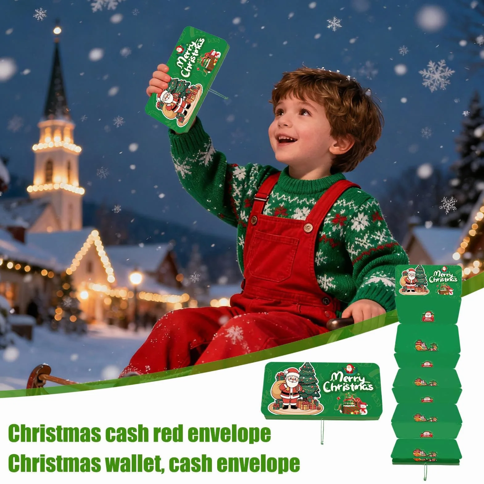 Christmas Money Holder - 10 Slot Santa Cash Organizer for Holiday Gifting, Party Supplies with Easy Storage Function, Festive Gift Envelope for Men Women Boys Girls Teens Family Friends