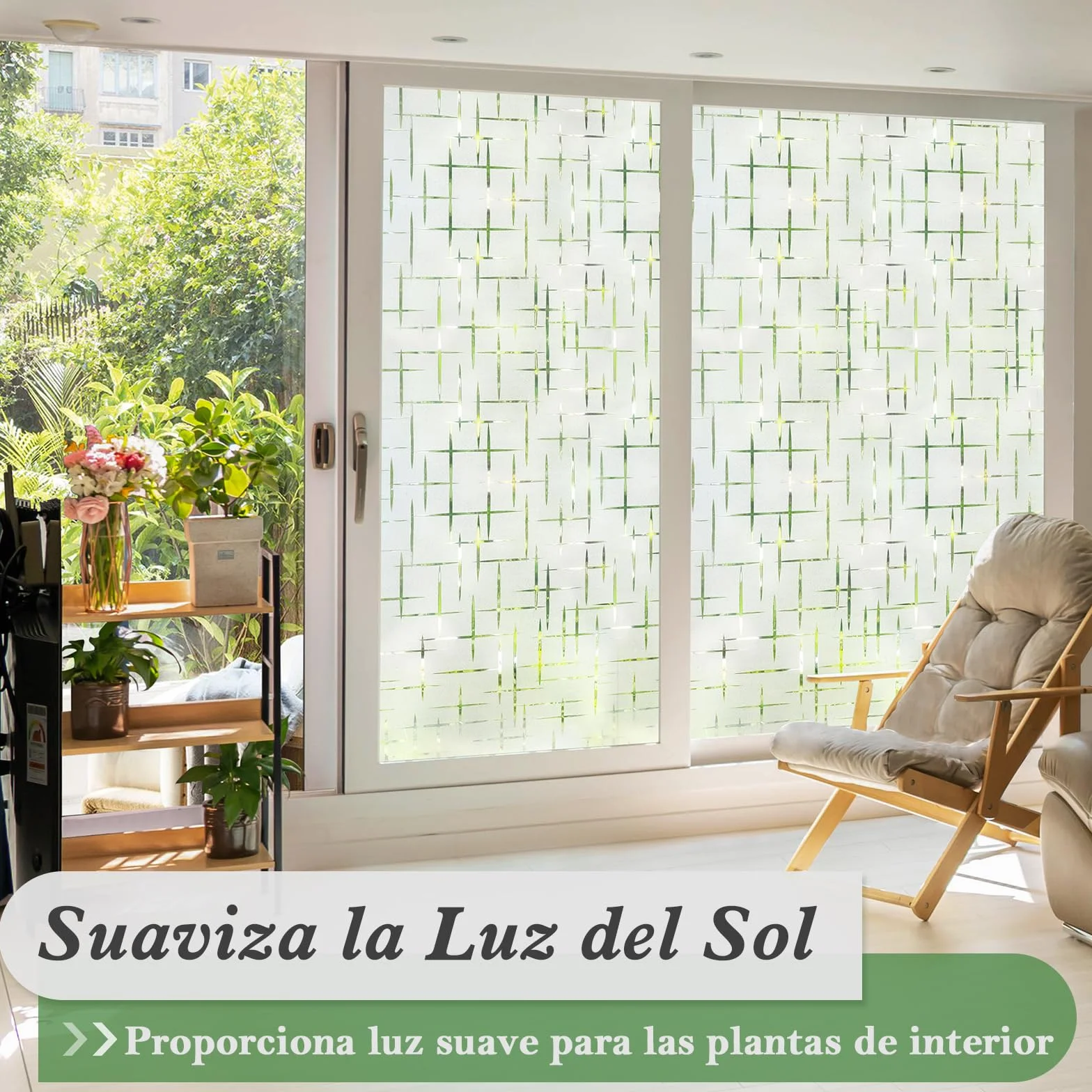 rabbitgoo Vinilos para Ventanas Privacidad, Vinilo Ventana Estatico, Pegatina Anti UV Calor, Lámina Translucido para Ventanas Adhesivo, Vinilo Cristal Reutilizable para Cocina Oficina, 60x200cm