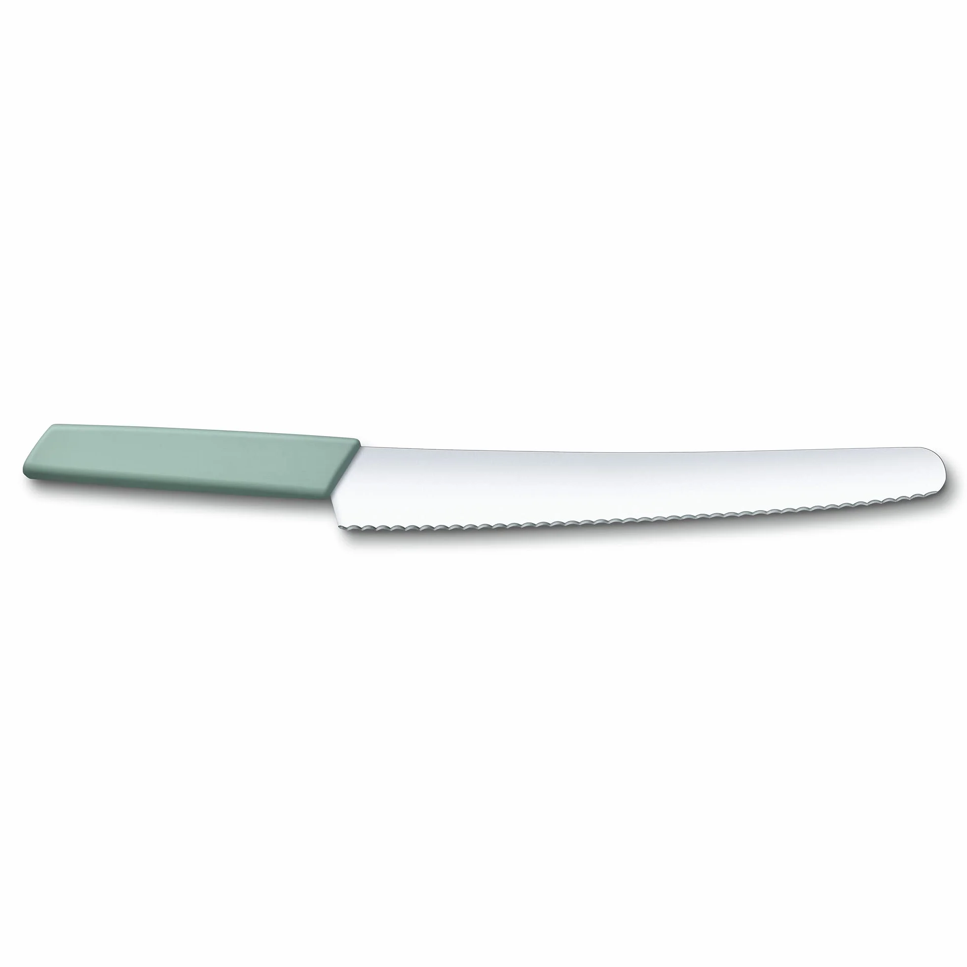 Victorinox Swiss Modern Cuchillo para pan y pastelería con filo dentado, 26 cm, hoja de acero inoxidable, mango ergonómico de plástico, azul