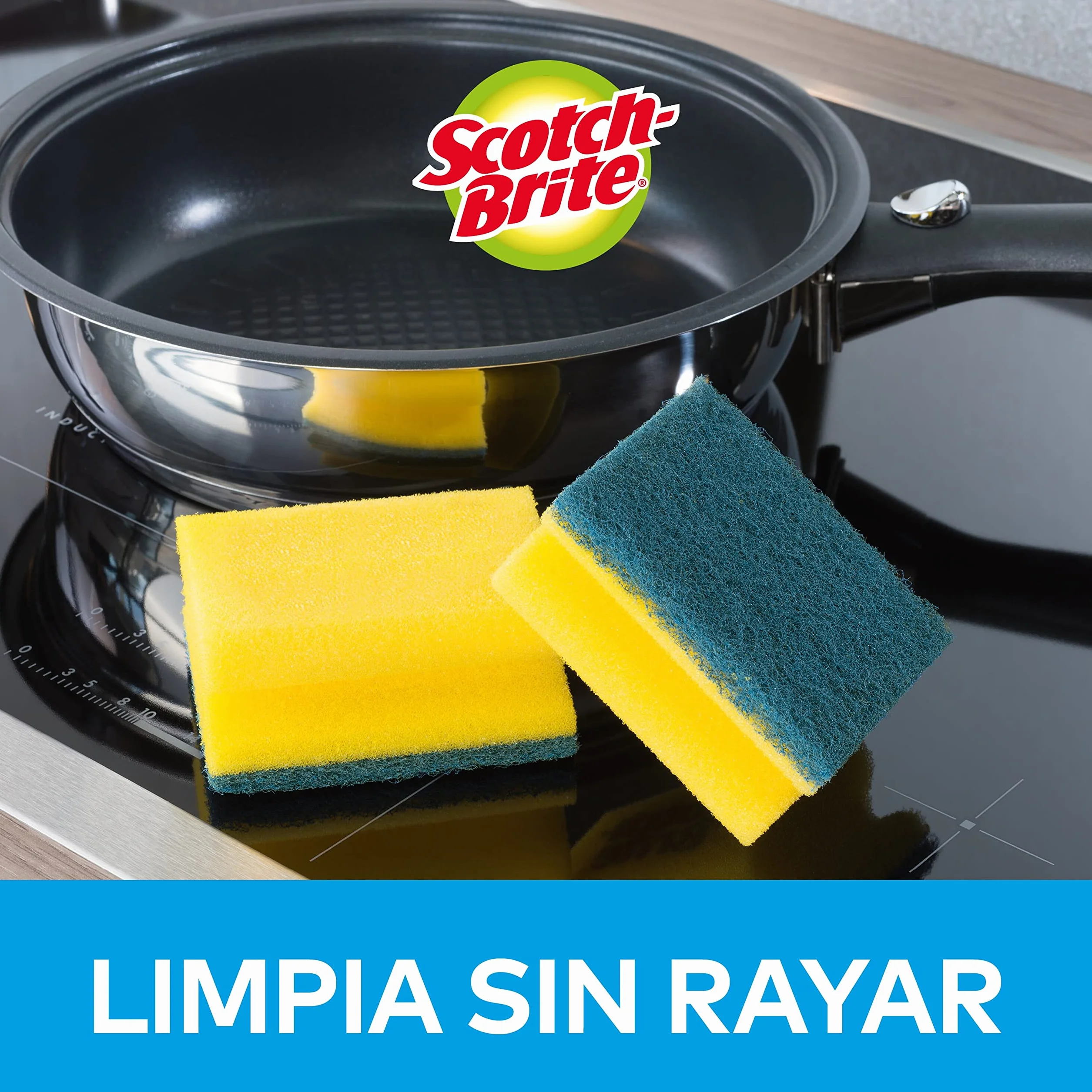 Scotch-Brite Estropajo para fregar sin rayar 12 esponjas paquete para cristal y cocina antiadherentes