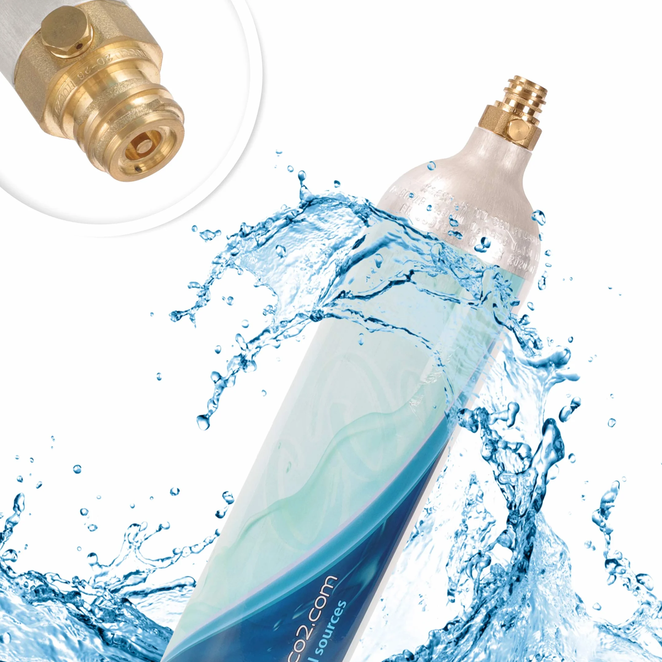Levivo Cilindro de CO2 XXL 1,2 l para hasta 120 l de agua con gas, Azul, Medium