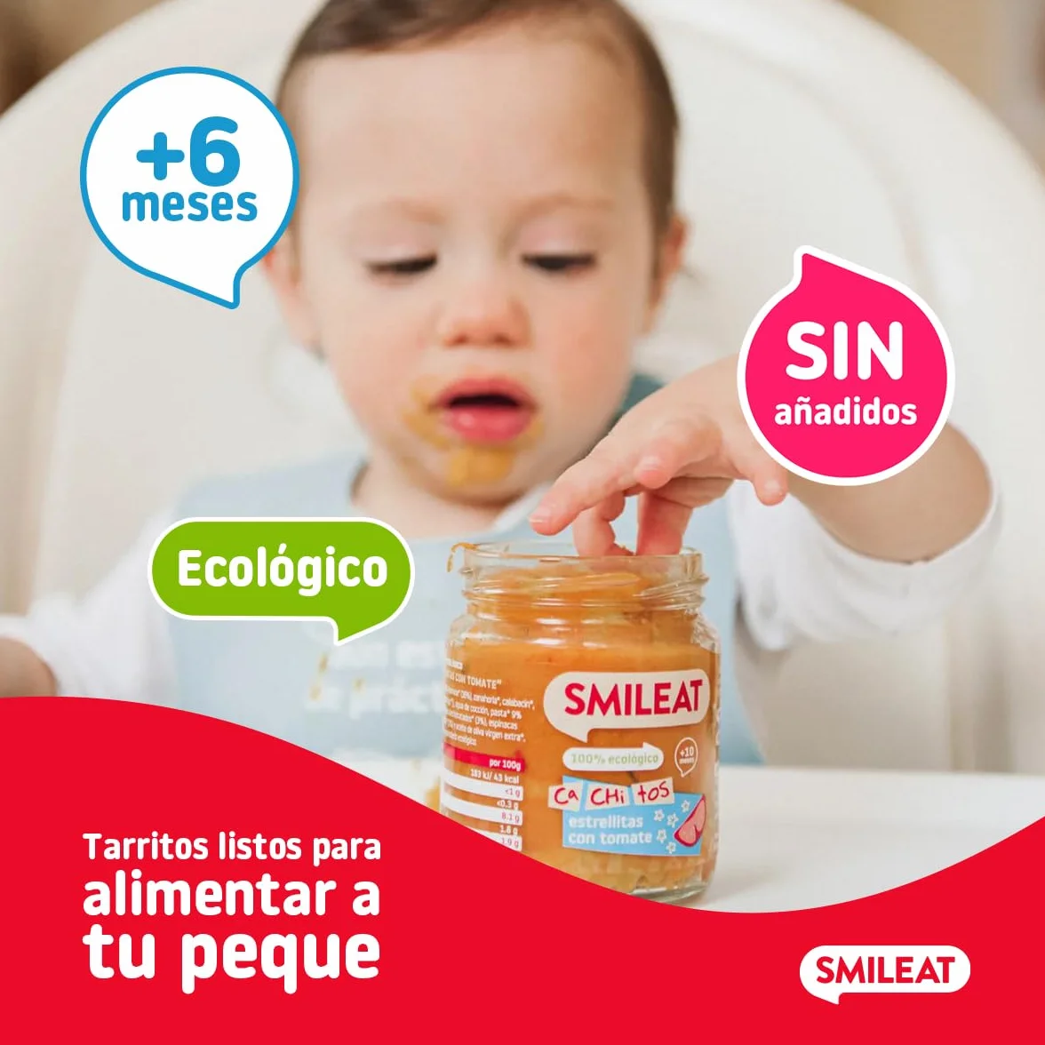 Smileat Tarrito de Ca-Chi-Tos de Estrellitas con Tomate Ecológico 230g