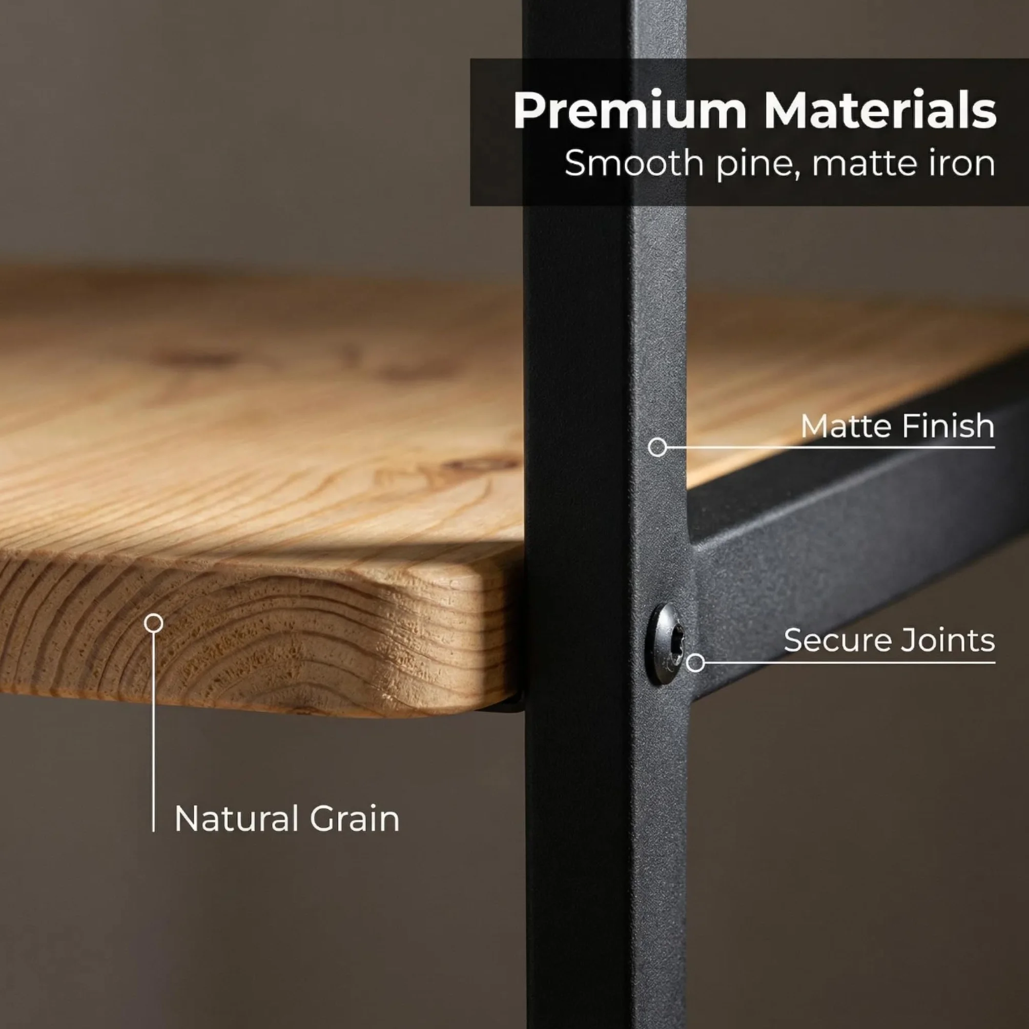 XZ-22222 Estantería con 2 Estantes de Madera y Metal 25x15x37.5cm - Mueble Auxiliar Multiuso para Almacenaje, Ideal para Baño, Cocina, Dormitorio