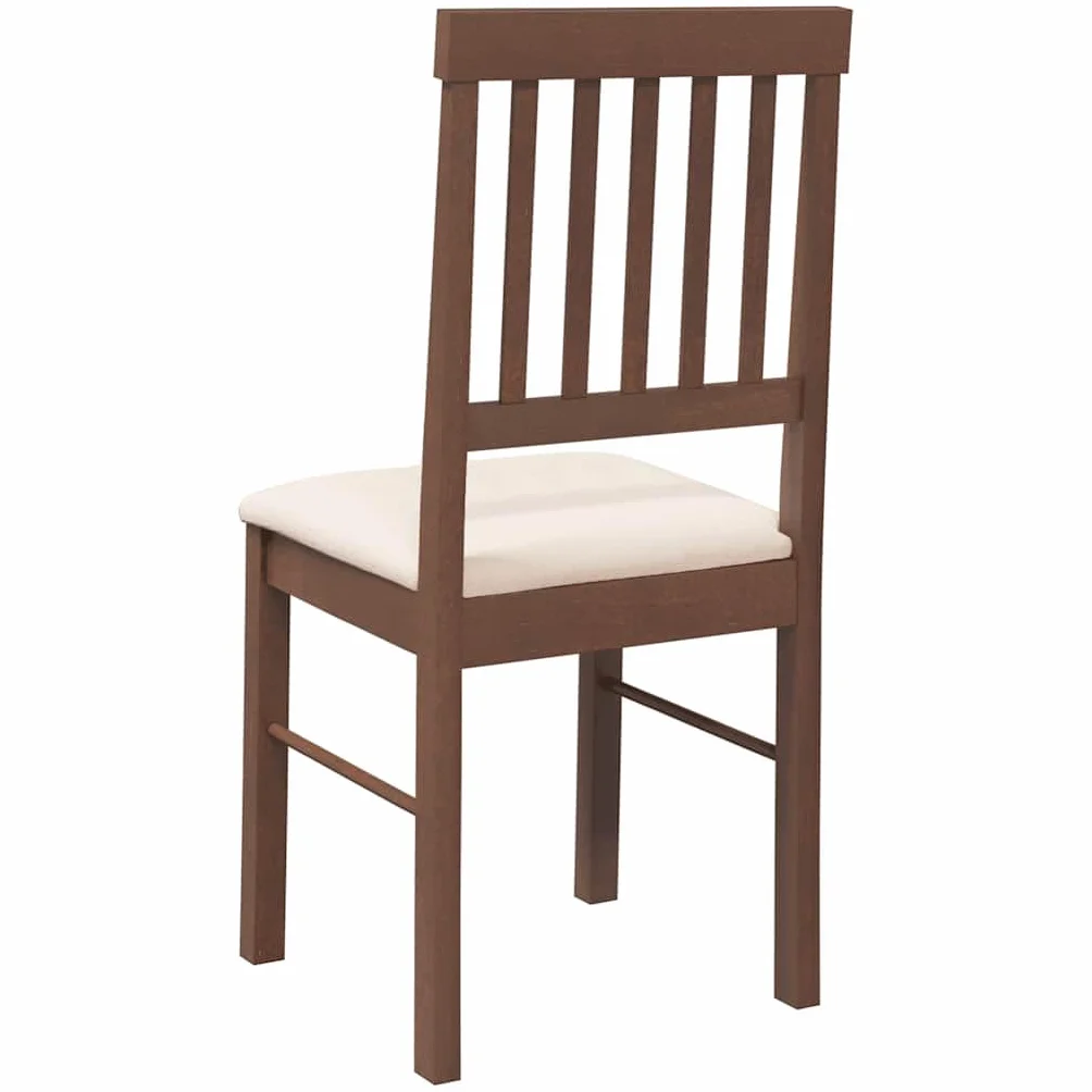 vidaXL sillas de comedor cojines 2 unids marrón madera maciza caucho