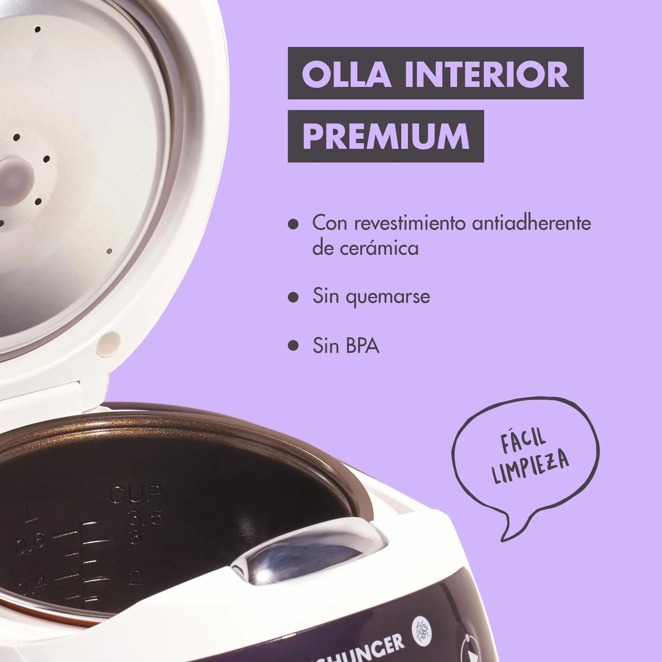 Reishunger Mini Olla Arrocera Eléctrica y Vaporera en Negro hasta 3 Personas (0.6 l) – Hervidor de Arroz con 8 Programas - Con Pantalla LED y Función Automática de Mantenimiento del Calor