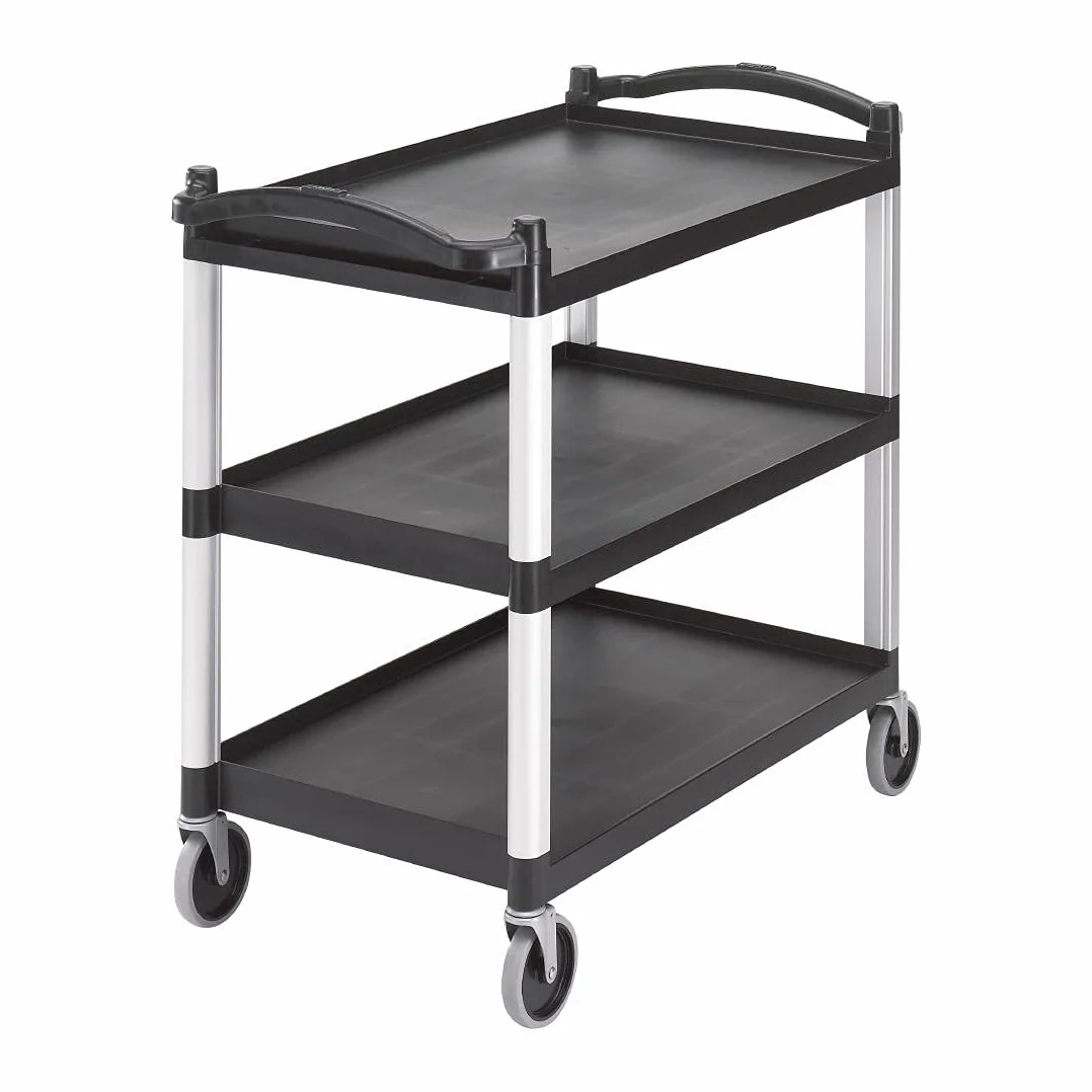 Cambro KD Cart Carro de Servicion 3 Estantes, Plástico, Negro, 101.5x54x95cm