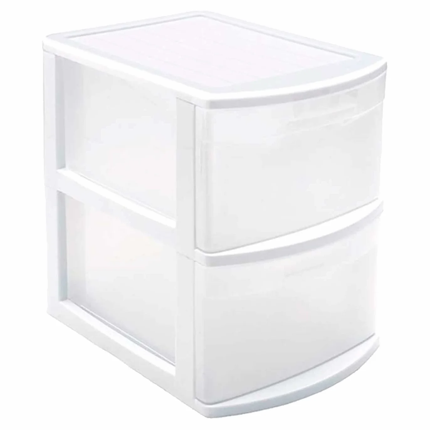 Tradineur – Cajonera Tamesis multiusos de 2 cajones – Sin ruedas – Fabricado en plástico – 40 x 28,5 x 39 cm – Color Blanco