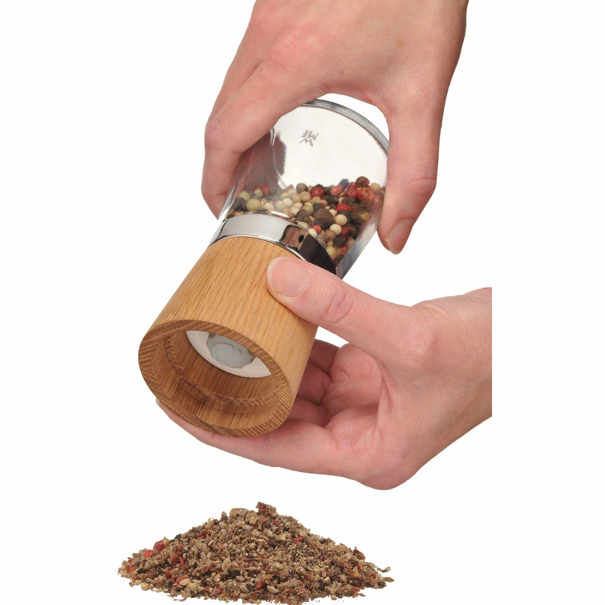 WMF Ceramill Natura Juego 2 Molinillos Sal Pimienta Madera 13,8 cm Ø 6 cm Cerámica
