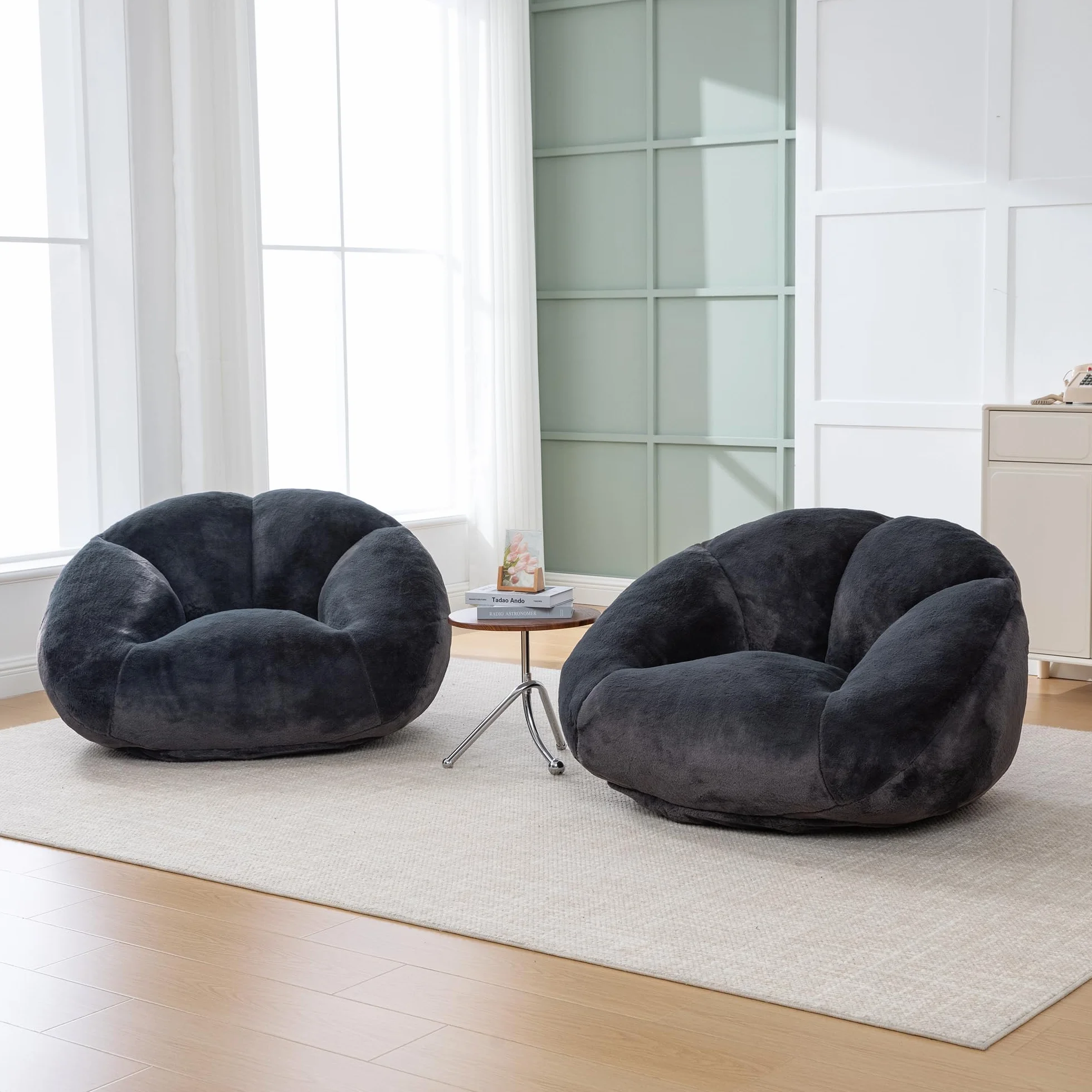 SACOOL Puf de felpa suave Sofá Puf antideslizante Funda no extraíble No requiere montaje Perfecto para la sala de estar, el salón o el dormitorio