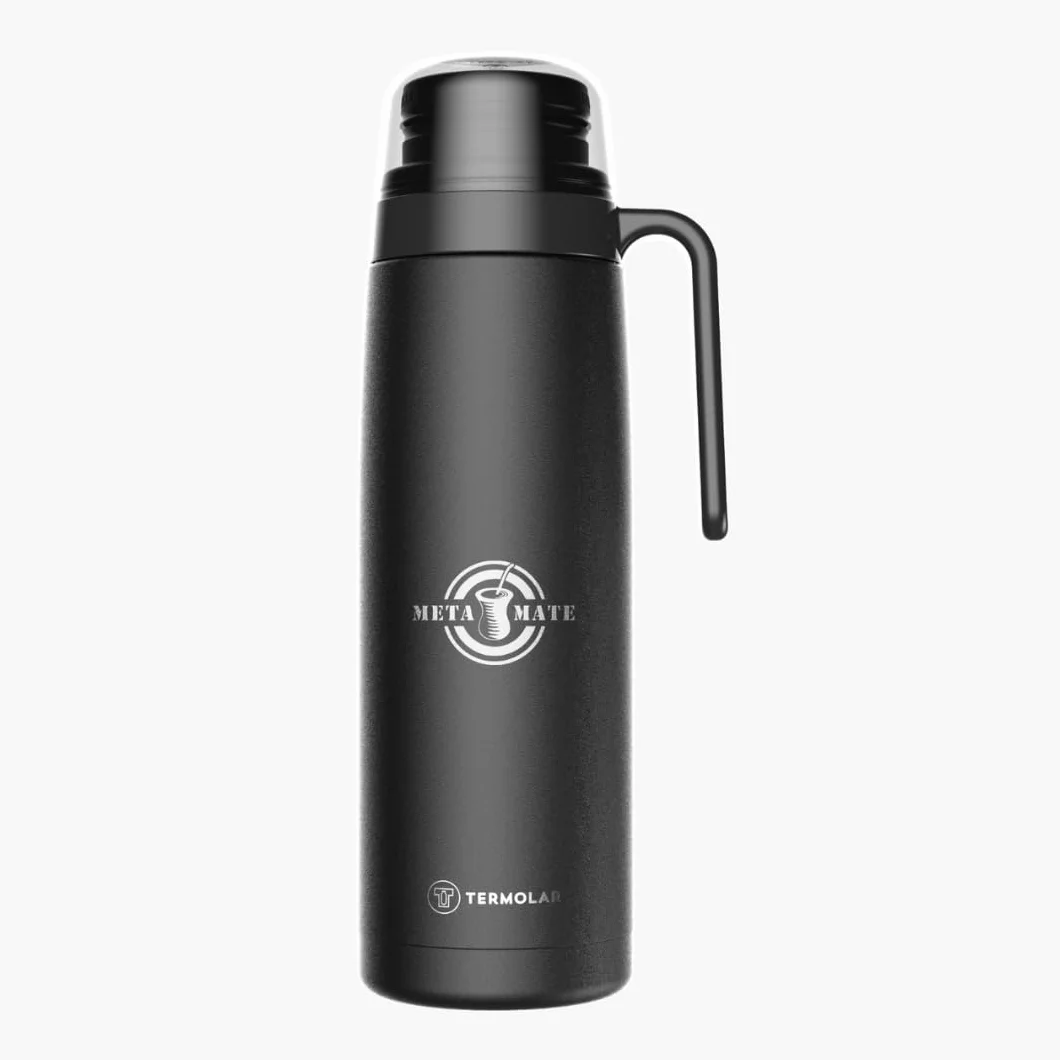 Meta Mate Termolar Termo de 1 litro – Termo de acero inoxidable, 20 h caliente y 36 h frío, sin BPA, a prueba de fugas, con bomba de presión, duradera y 5 años de garantía