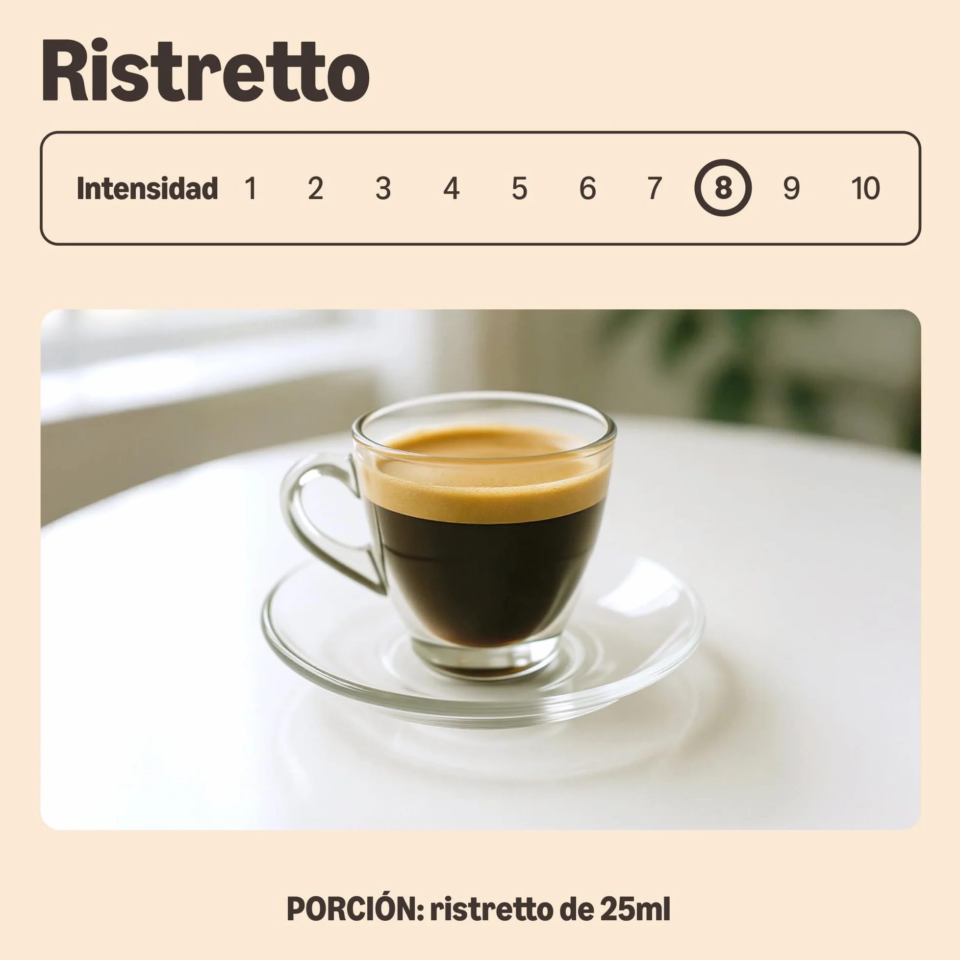 Cápsulas de Café Ristretto Compatibles con Nespresso, Tostado Medio, 100 Unidades, Rainforest Alliance