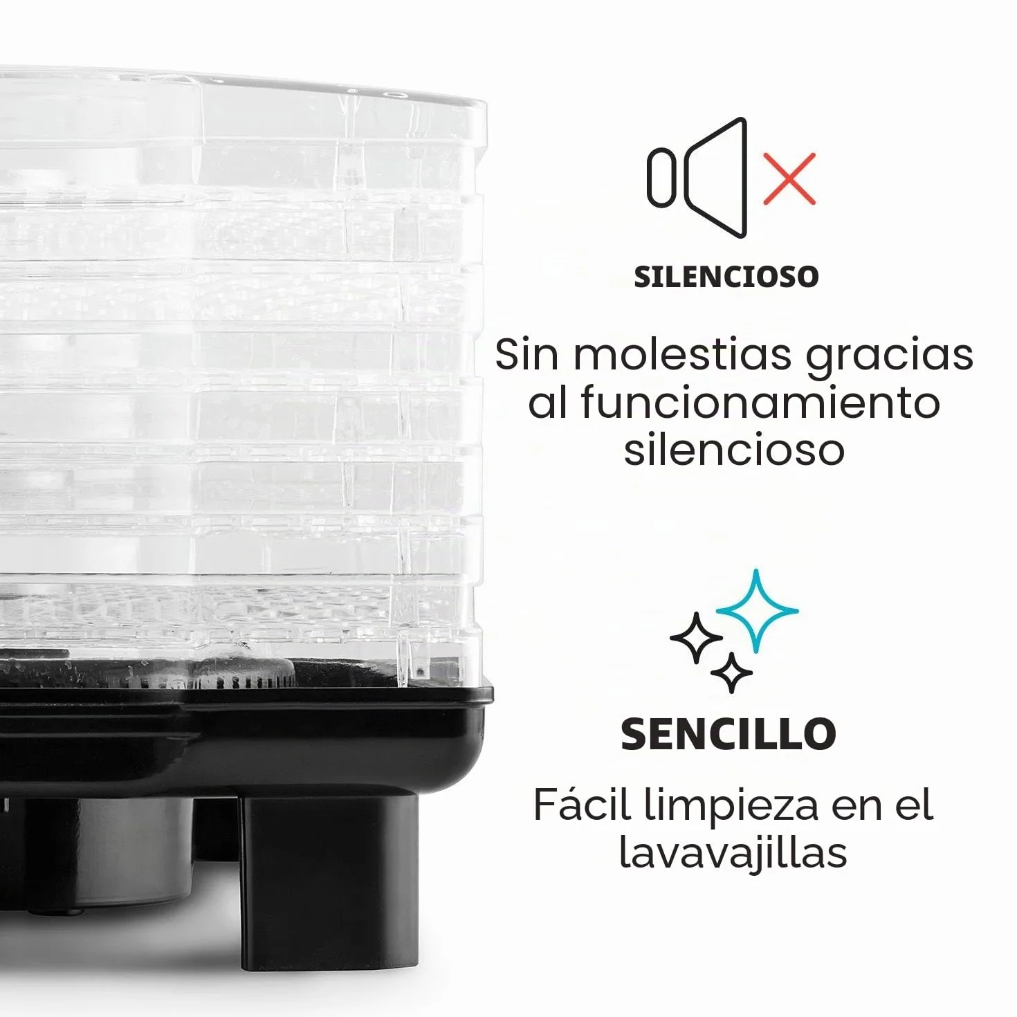Klarstein Bananarama Secadora automática de fruta y carne 6 pisos 550 W Negro