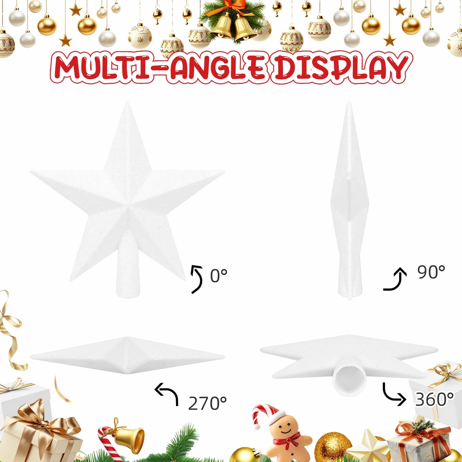 SULOLI Estrella para Árbol de Navidad 19cm Blanca