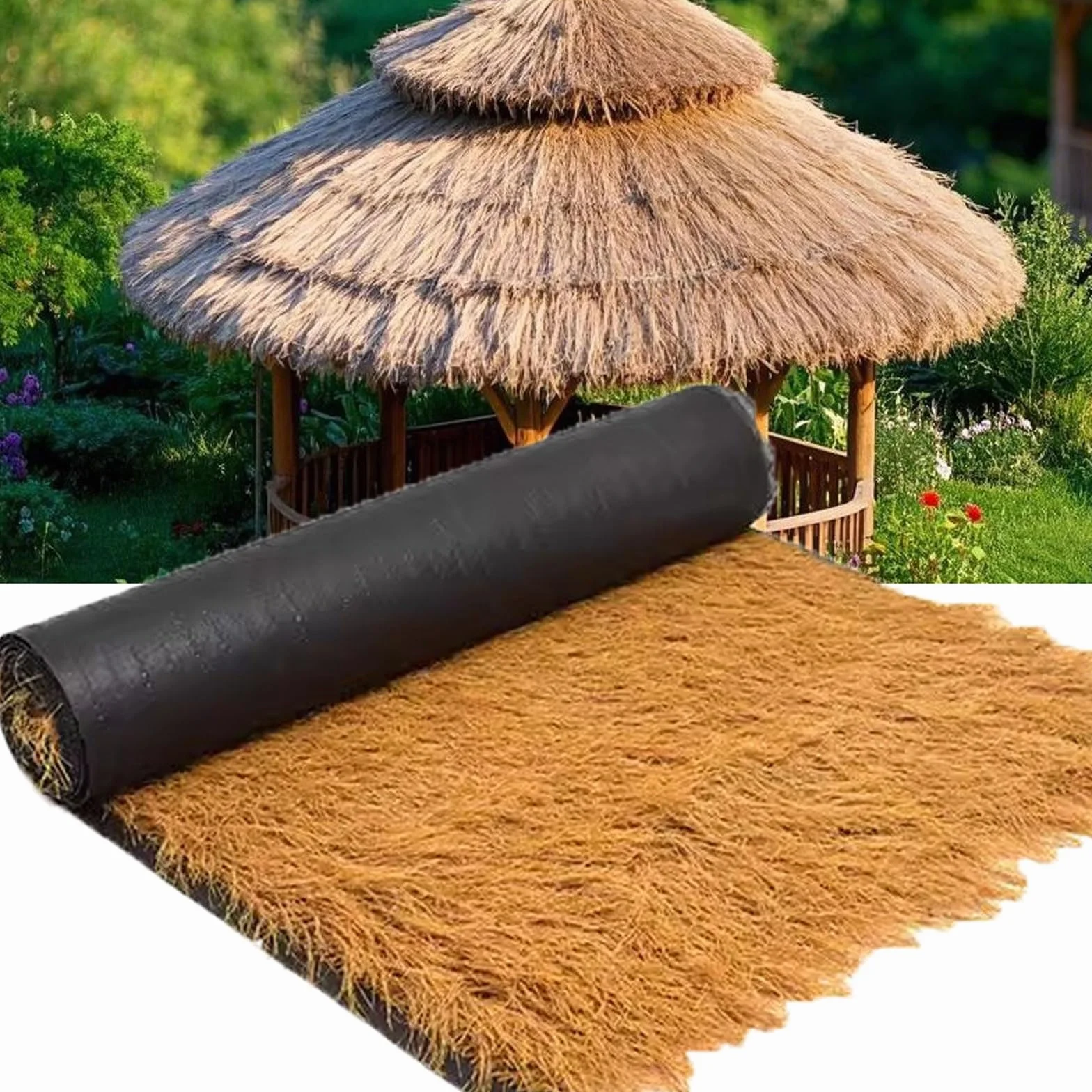 Techo De Paja, Techo De Paja Artificial Techo De Paja Tiki Bar Cabaña Hierba Palapa Techo De Paja Techo De Zócalo De Paja(Size:0.5 * 1m(1.6 * 3.2ft))