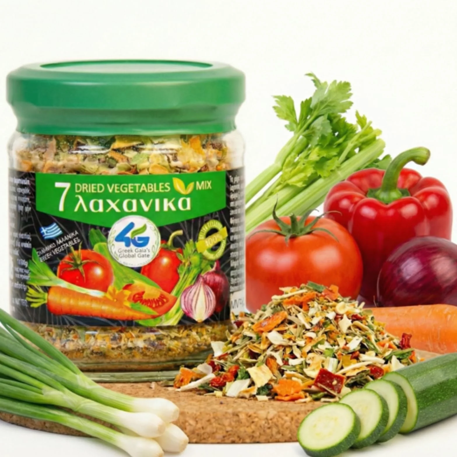 Mezcla Griega de 7 Verduras Secas 4G Pack de 2 x 70 g Total 140 g