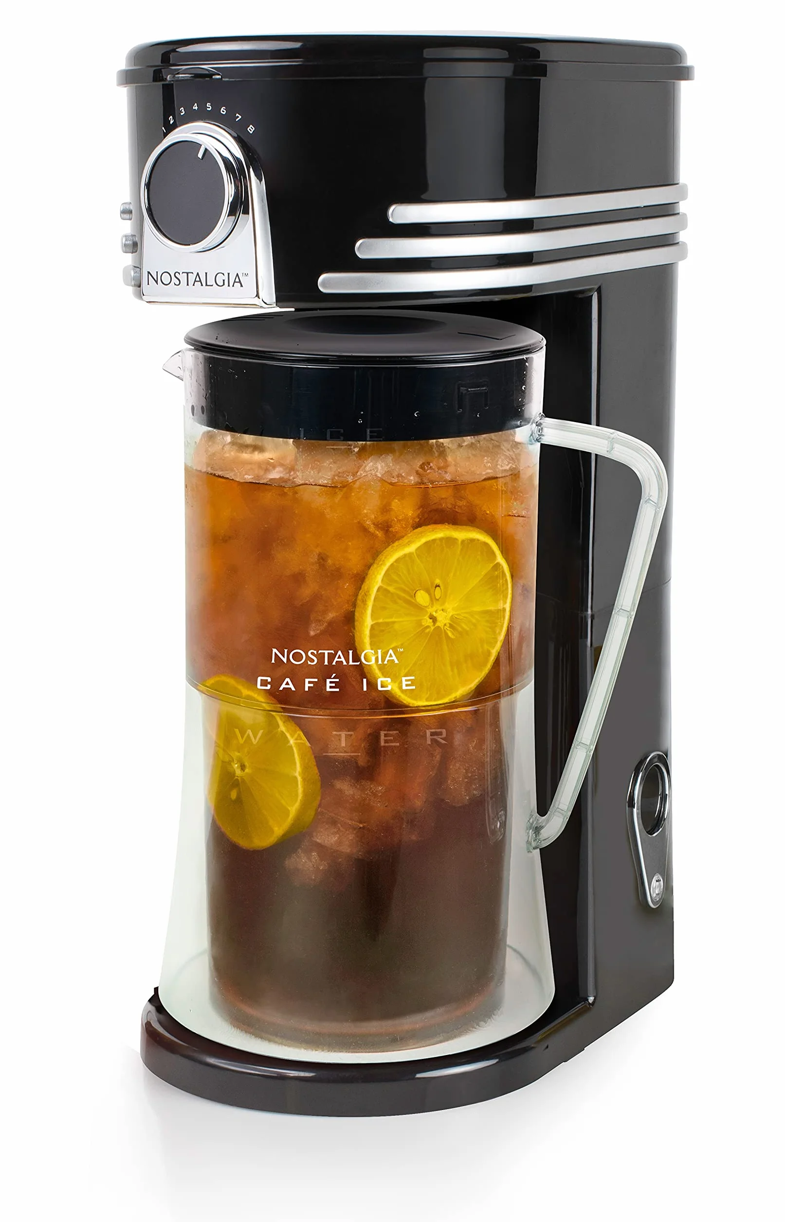 Nostalgia 3-Quart Iced Coffee & Tea Brewing System With Double-Insulated Pitcher, Strength Selector & Infuser Chamber, Also Perfect For Lattes, Lemonade, Flavored Water, Black