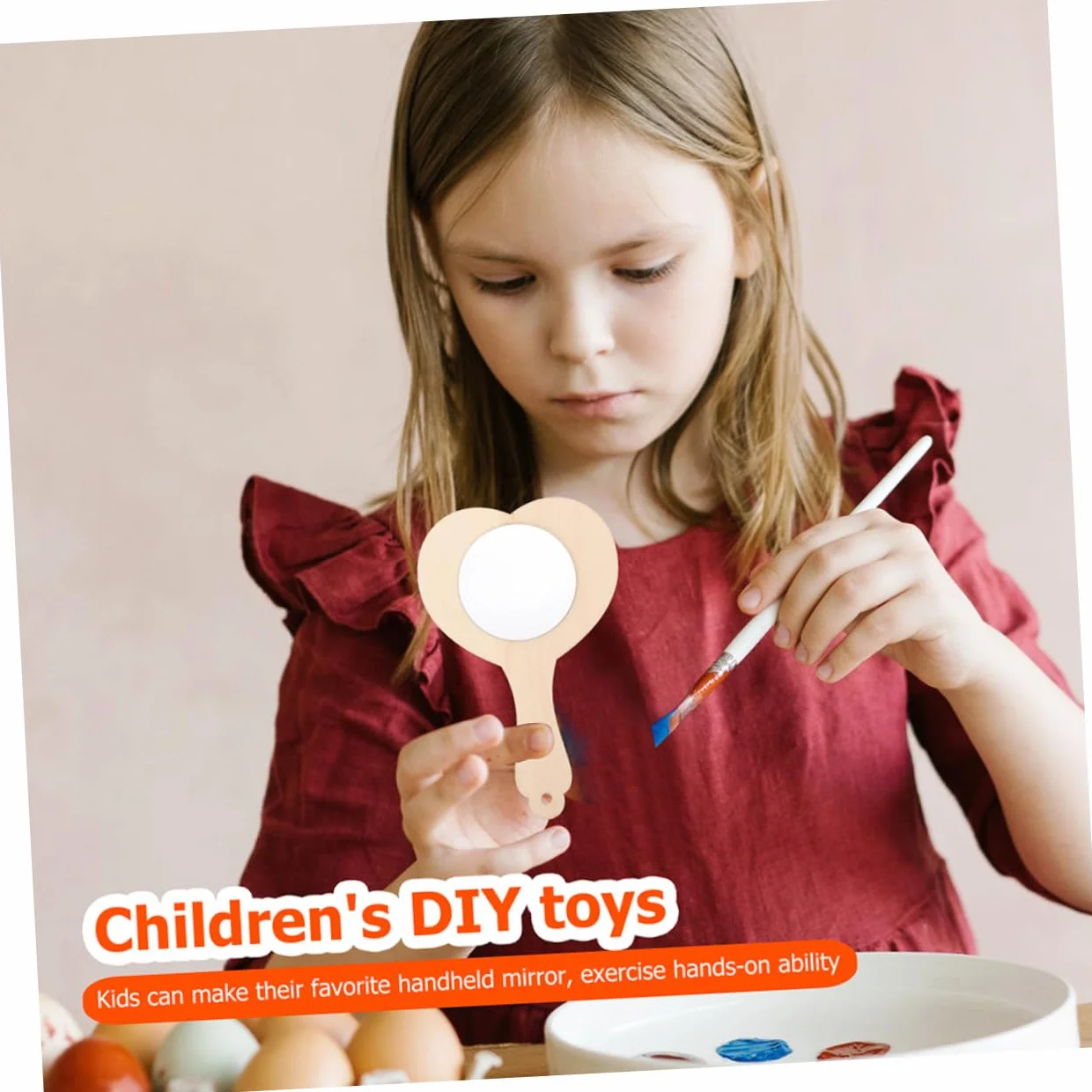 BESTonZON 8 Espejos de Madera en Forma de Niños, Mini Espejo sin Terminar para DIY, Material Madera y Vidrio, Adecuado para Mesa de Tocador y Manualidades