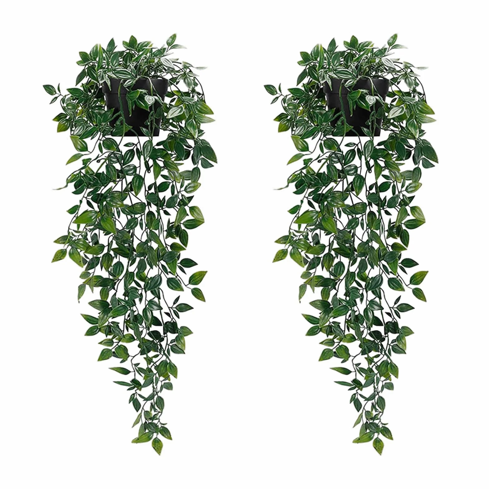 Plantas Artificiales Colgantes con Maceta, 2 Pcs Decorativas para Estante Interior