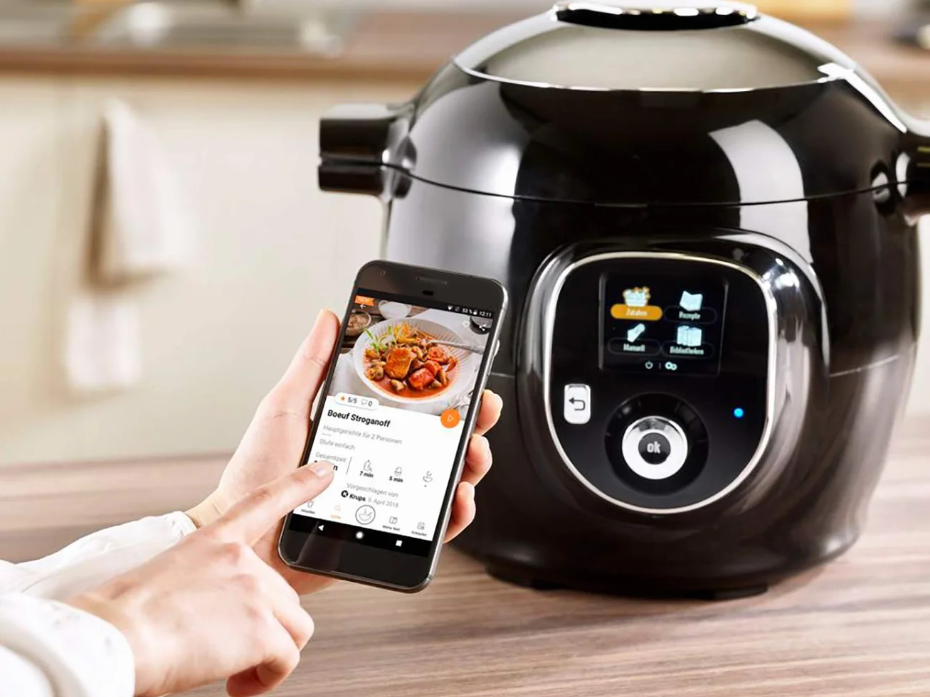 Krups CZ7158 Cook4Me+ Connect Robot de cocina 1600W olla a presión eléctrica 4 litros negro gris