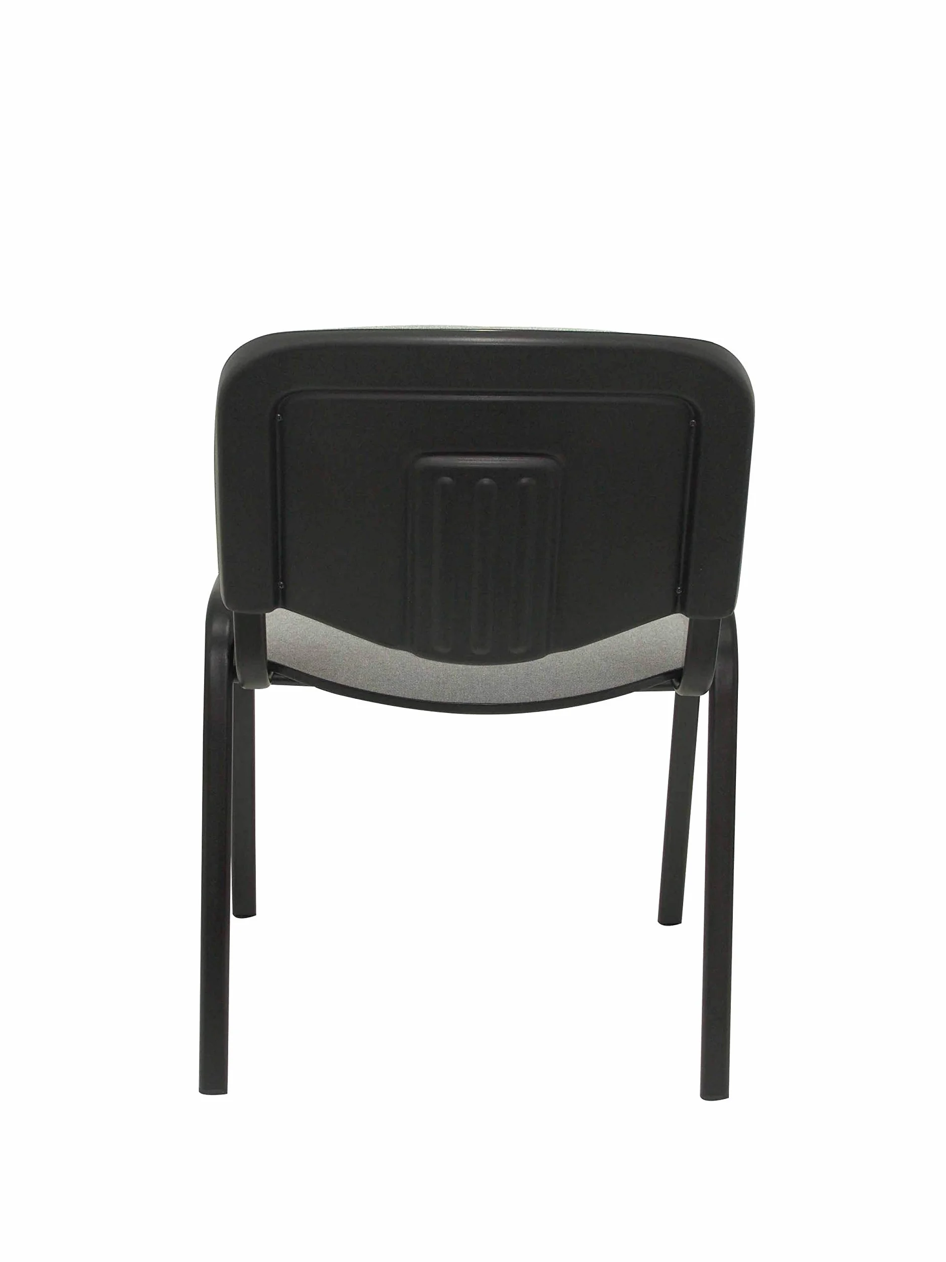 Piqueras y crespo 2454140031 - Pack de 4 sillas confidentes ergonomica, apilable, Multiusos y Estructura en Color Negro Asiento y Respaldo tapizados en Tejido Aran Color Gris Modelo alcaraz