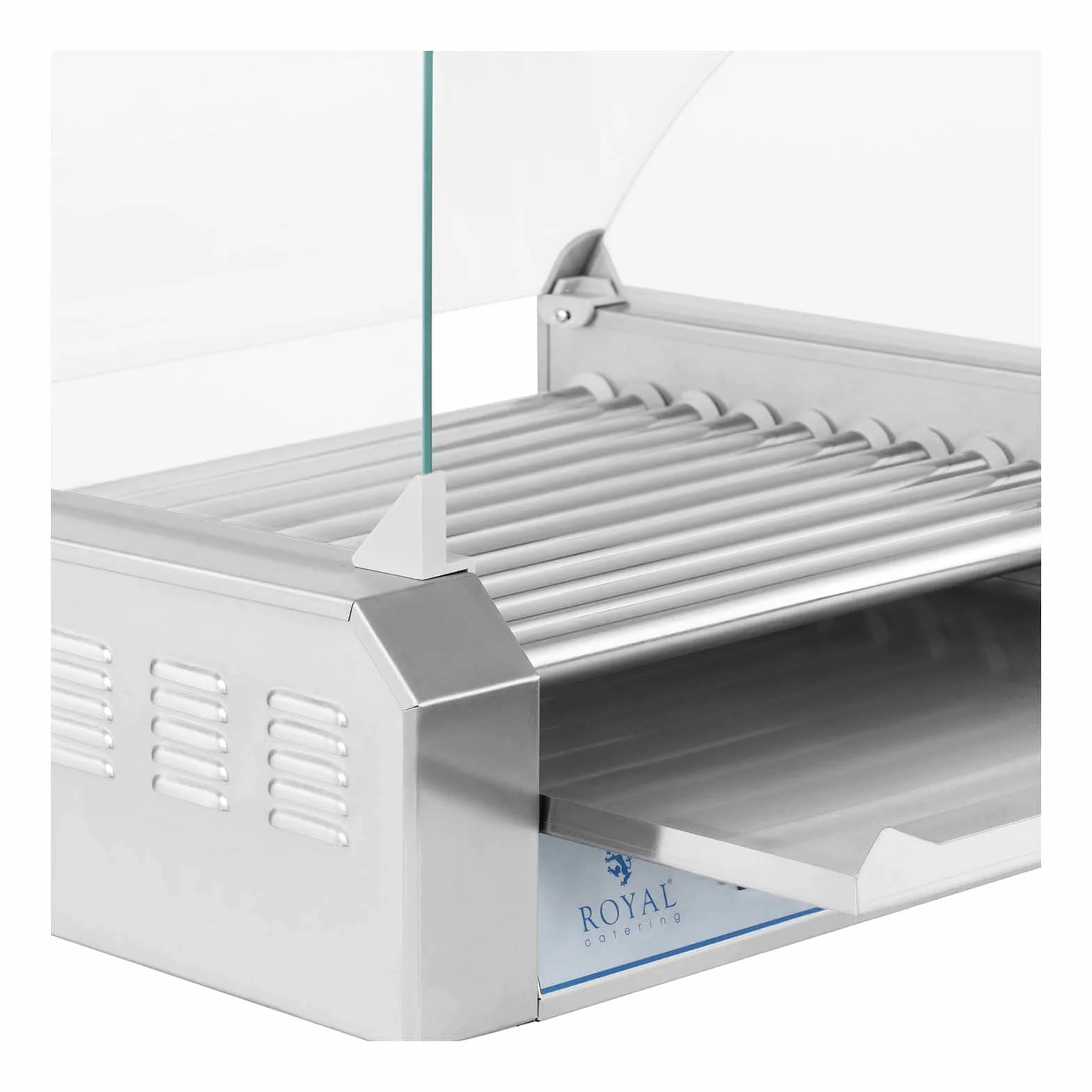 Royal Catering RCHG-11E Asador de perritos calientes 11 Rodillos 1850W 230 V Acero inox