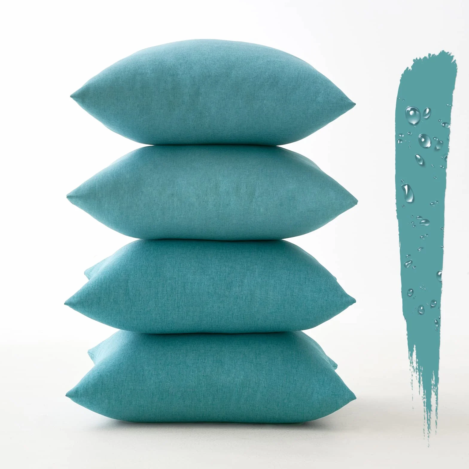 MIULEE Funda de Cojines Exterior Impermeable 45x45cm 4 Piezas Azul Claro
