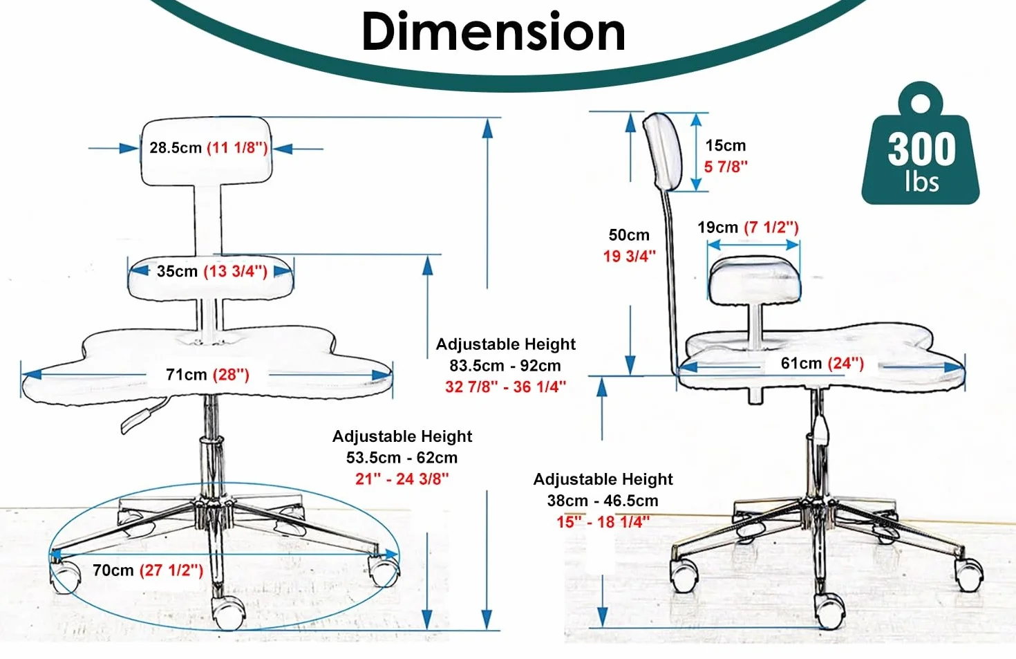 Silla Ergonomica Rodillas Silla de Rodilla Ajustable con Respaldo, Sillas de Piernas Cruzadas de Oficina Sin Brazos, Taburete de Rehabilitación para Ponerse en Cuclillas, Capacidad de 300 Libras