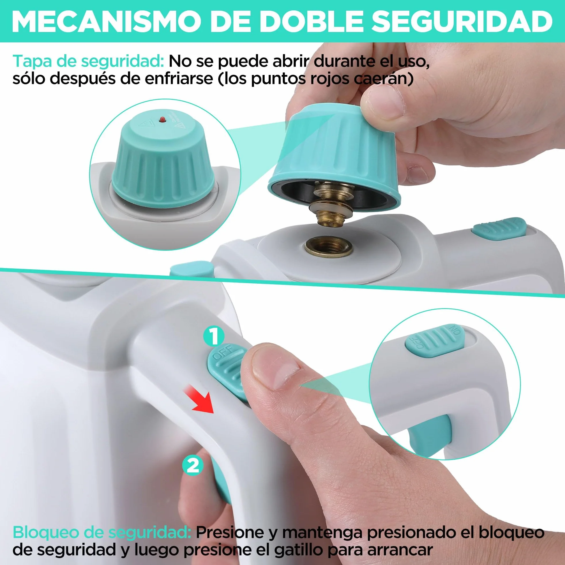 HAUSHOF Limpiador de Vapor 450ml 1200W 3,0 Bar con 8 Accesorios