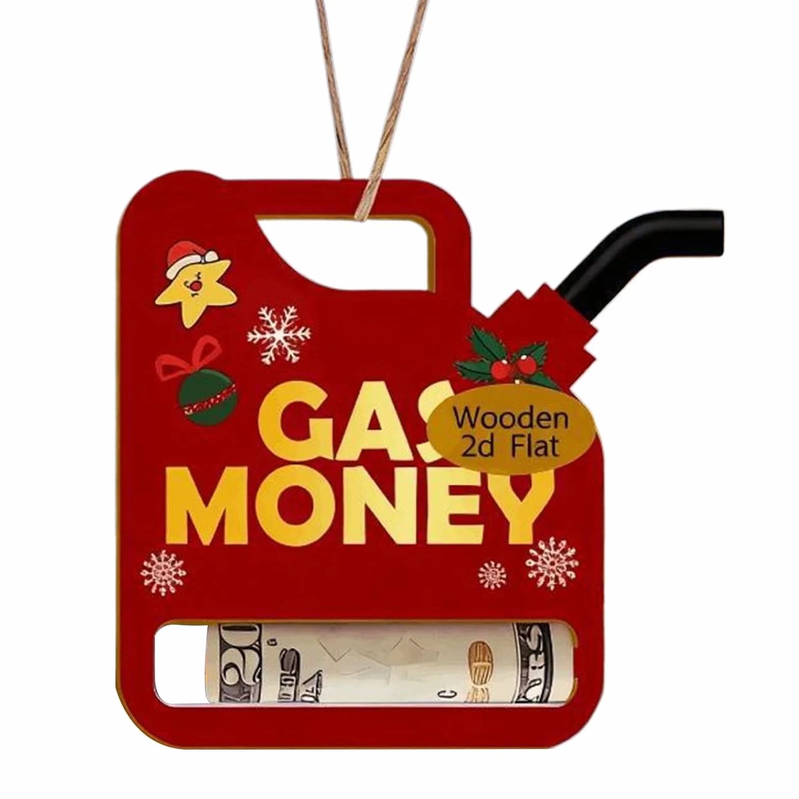 Sujetador De Efectivo Navideño,Clip De Almacenamiento De Madera 2D para Fiestas | Sobres De Efectivo Navideños - para Hombres Papel De Regalo Cumpleaños Vacaciones Moneda
