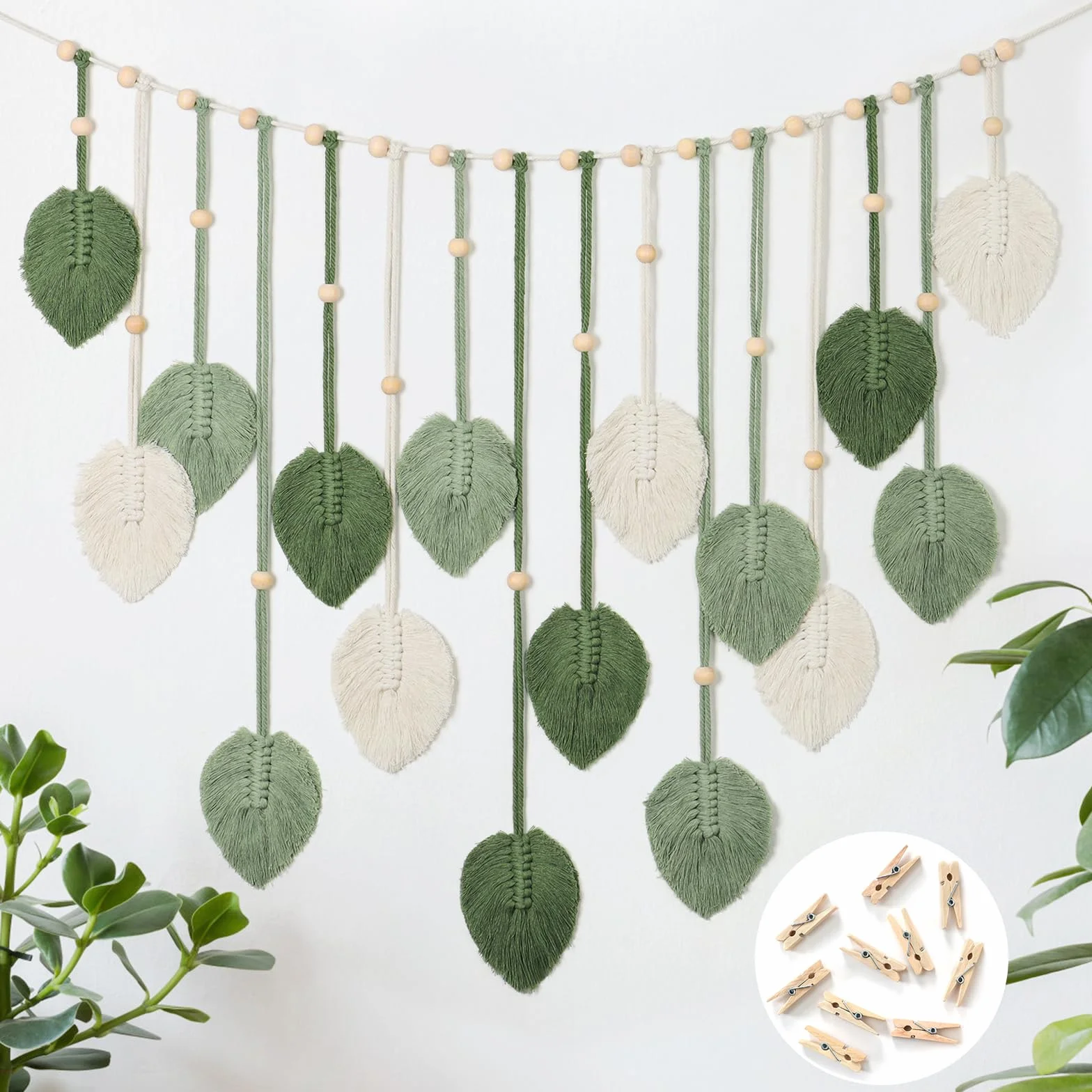 Betylifoy Macramé Tapiz de Pared Boho Verde Grande para Dormitorio Sala de Estar