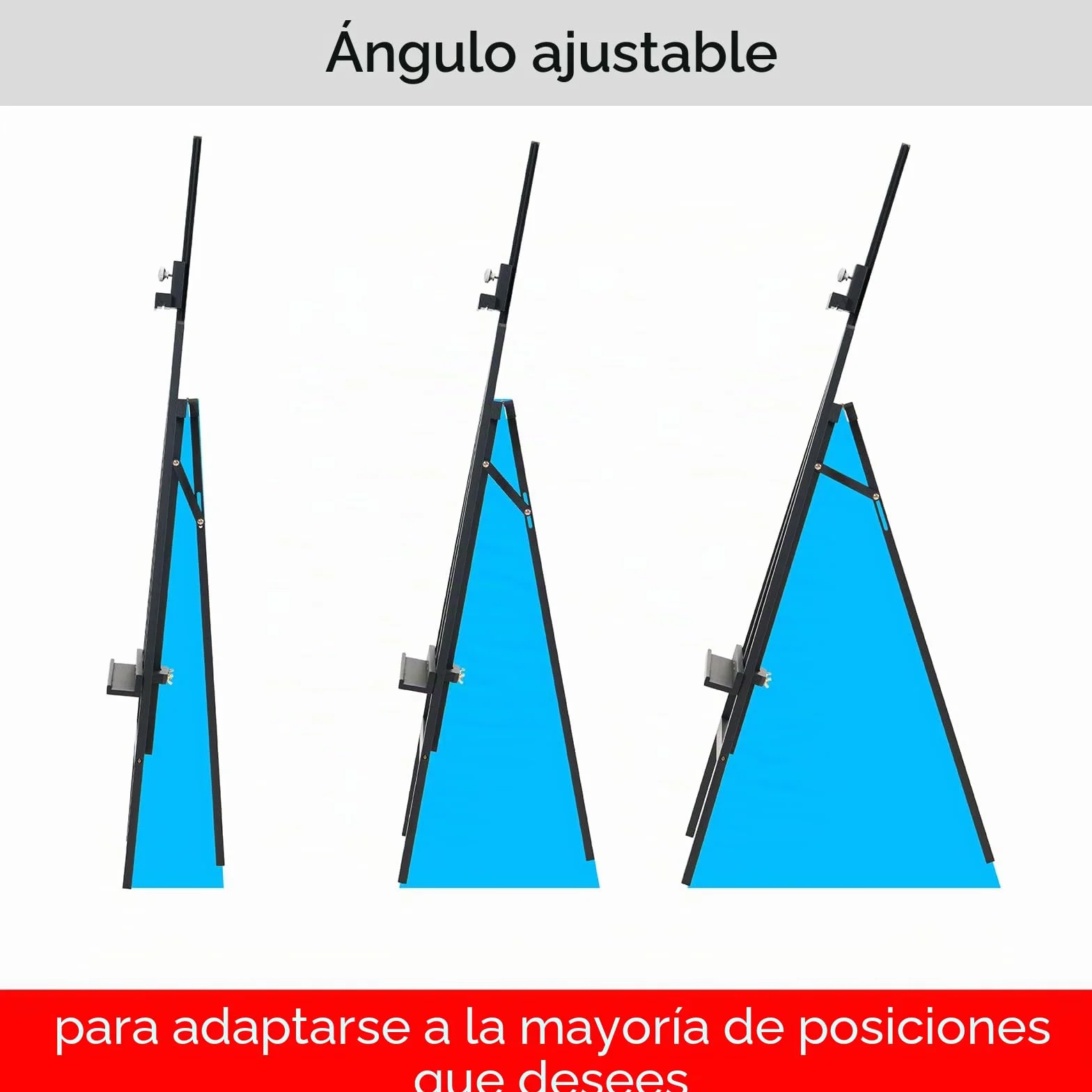 MEEDEN Grande Caballete Pintura de Madera: Regulable 145-193 cm H,Sujeta lienzos de hasta 109 cm, Profesional Caballete de Estudio para Niños y Adultos, Negro