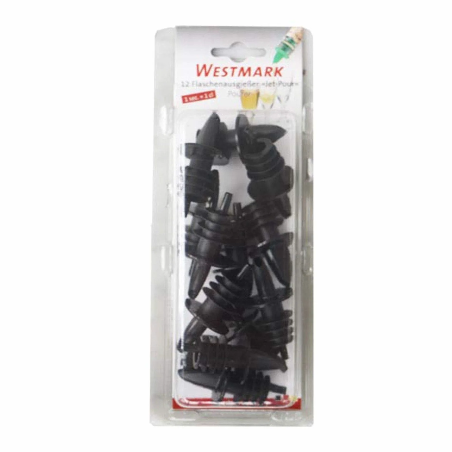 Westmark Vertedor de licor Dispensador con tubo de aire Boquilla de plástico Jet-Pour Negro 411020ES