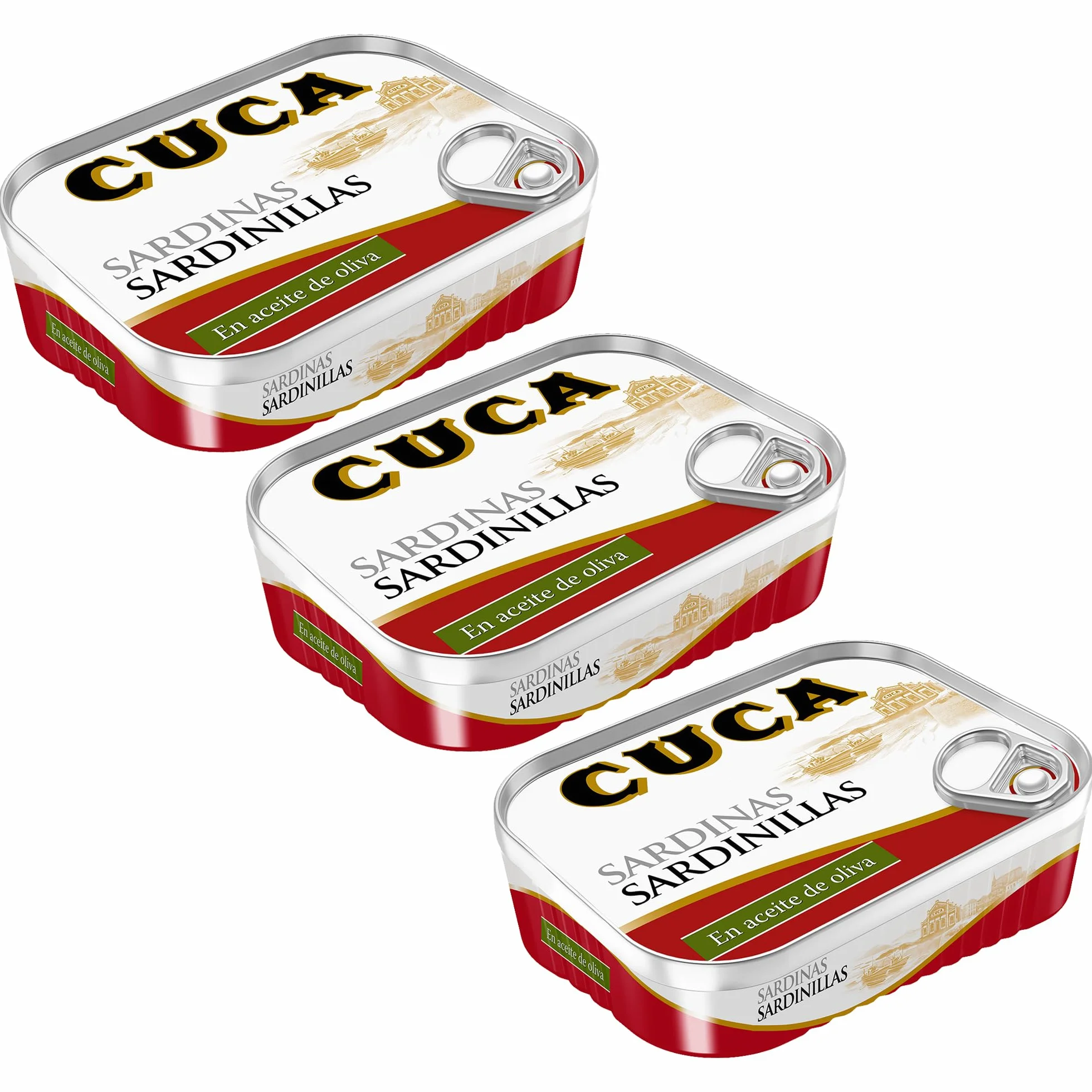 Cuca Sardinillas en aceite de oliva, 3 latas de 115gr