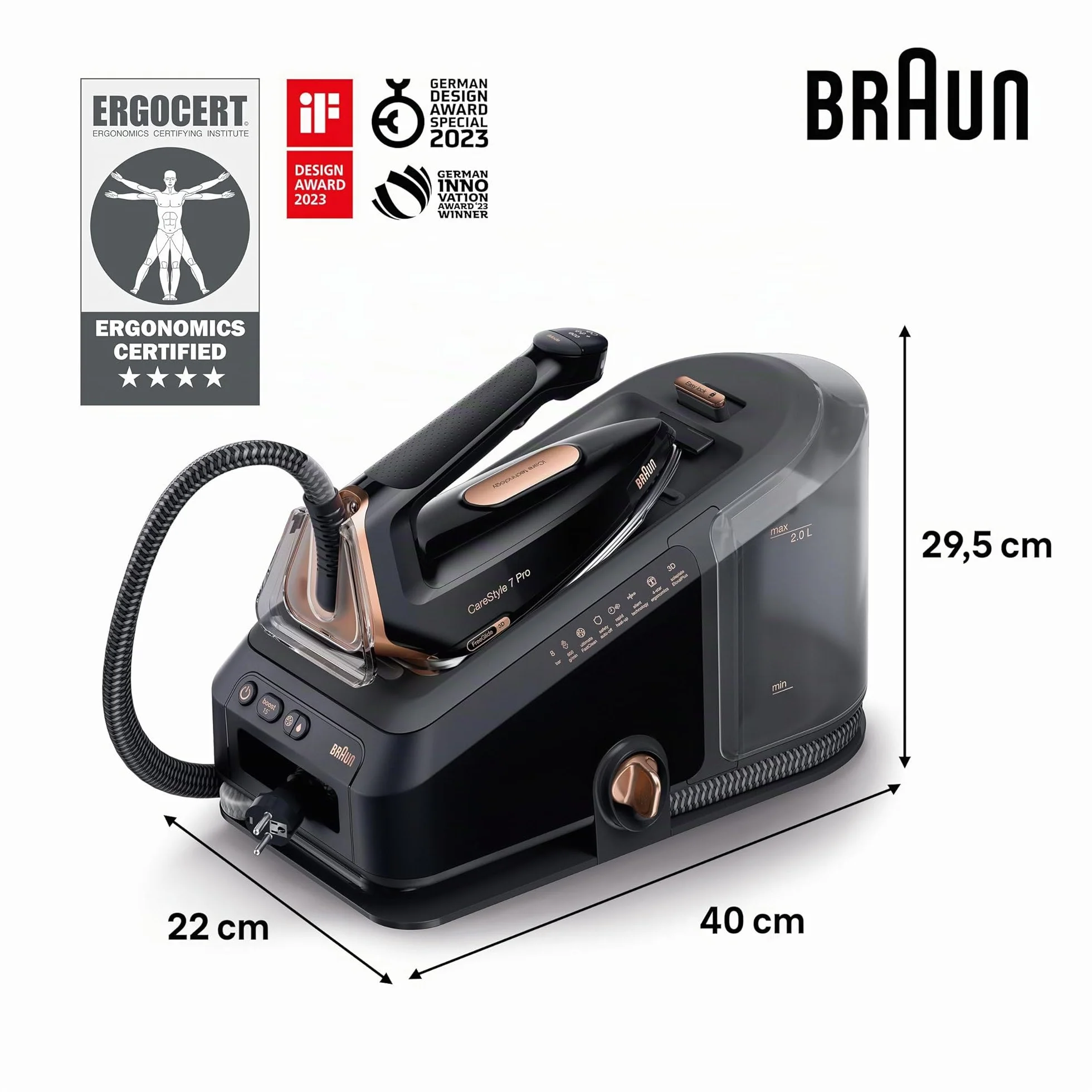 CENTRO PLANCHO BRAUN IS7286BK 8/BAR 2/L