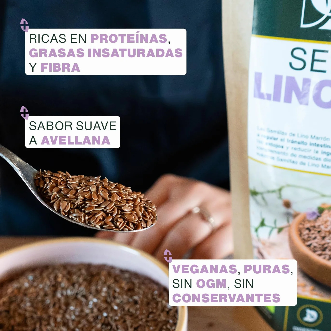 Semillas de Lino Marrón BIO 1KG | Linaza Entera 100% Natural, Orgánica, Sin Gluten, Rica en Fibras y Omega 3