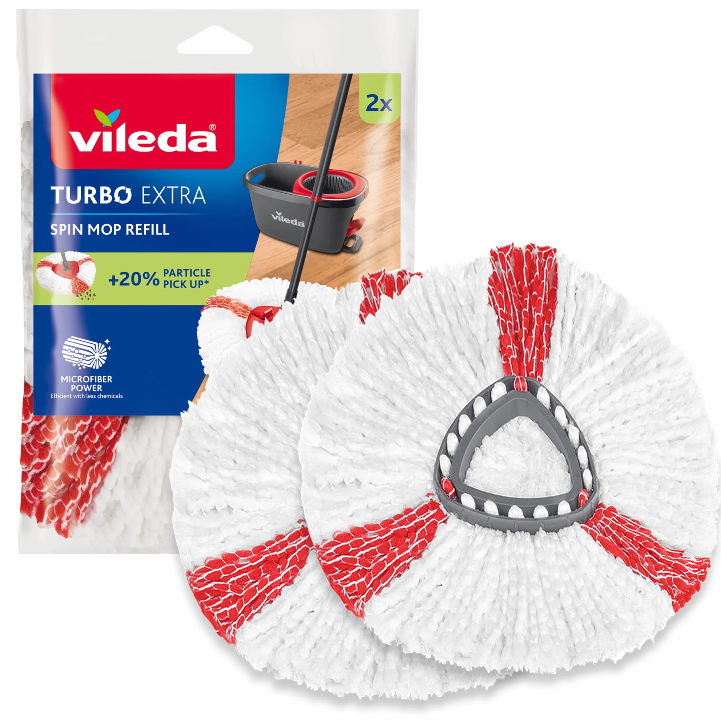 Vileda Turbo Recambio Original para Fregona, Pack de 2