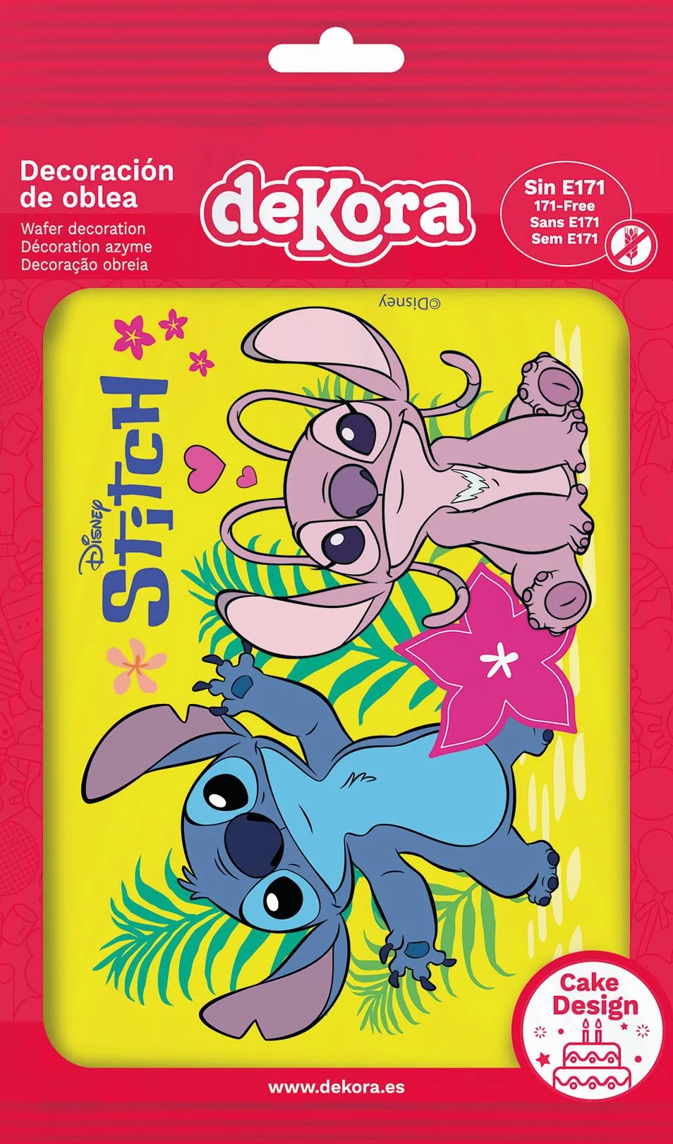 Dekora Oblea Comestible Stitch Lámina Rectangular A5 Decoración para Tarta de Cumpleaños Infantil
