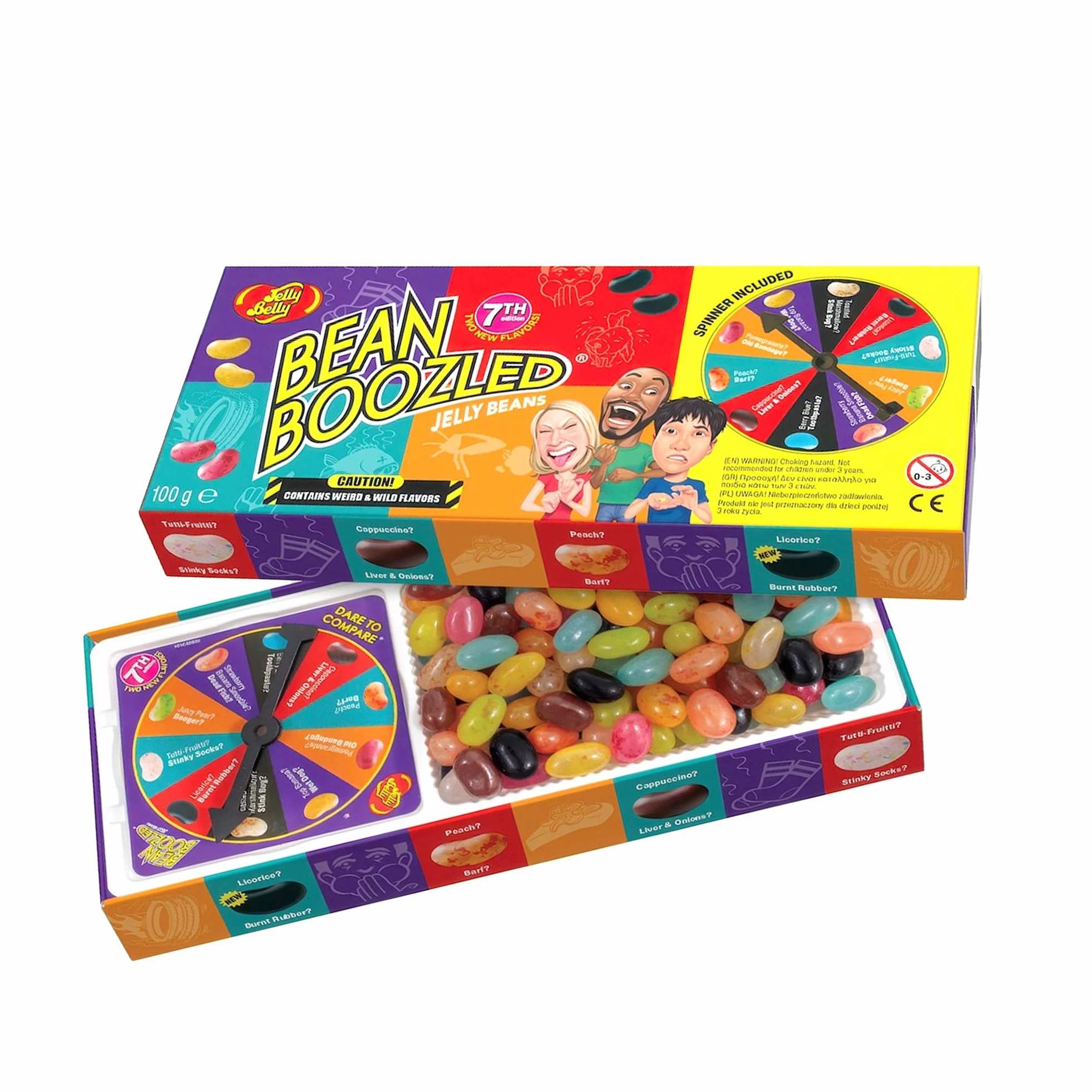 JELLY BELLY Bean Boozled 7ª edición, grajeas 20 sabores extravagantes y normales, 100g