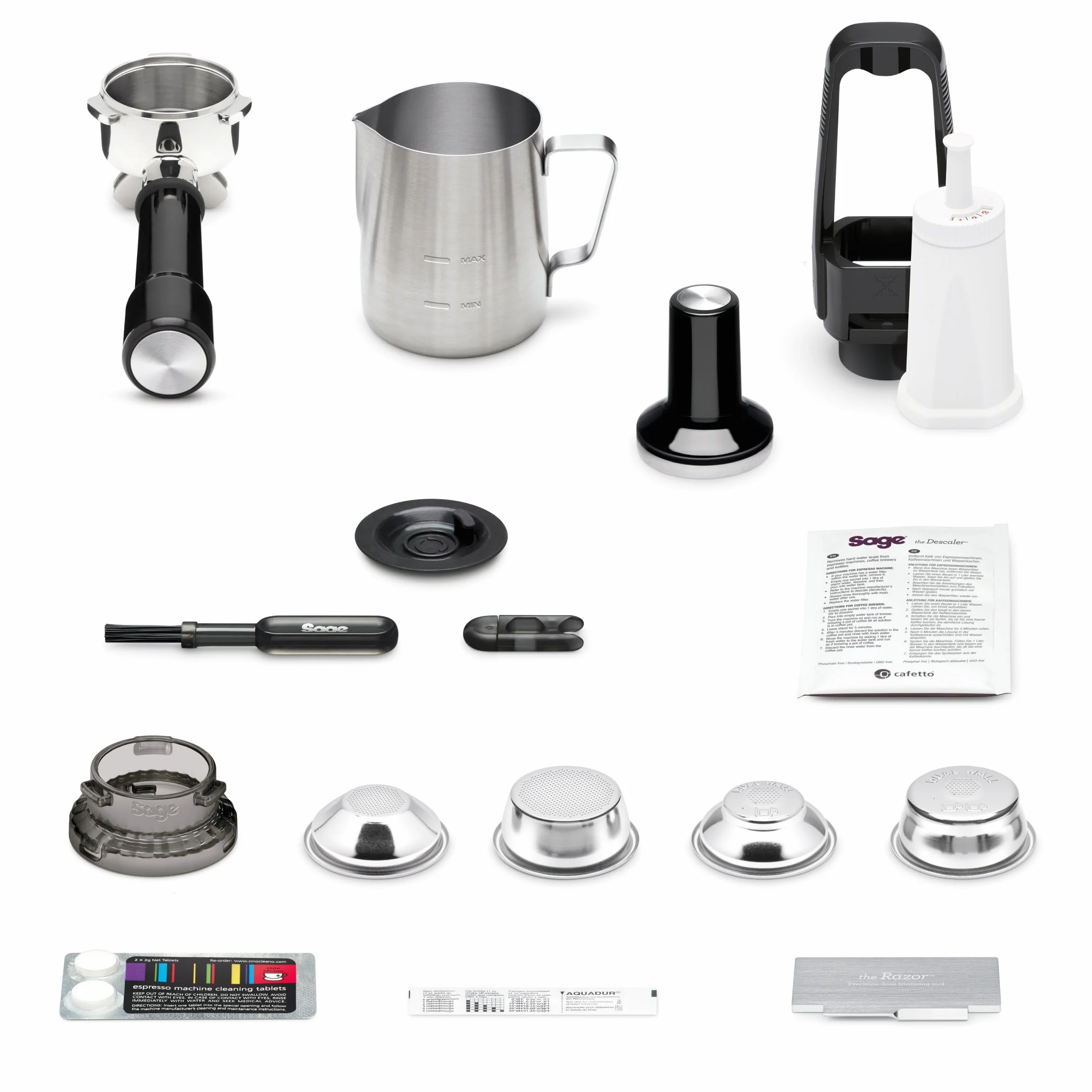 Sage - The Barista Touch -Cafetera Profesional con Pantalla Táctil, Molinillo Incorporado y Espumador de Leche -Prensador Extraíble, 5 Preajustes - Máquina de Café Espress - Acero Inoxidable Cepillado