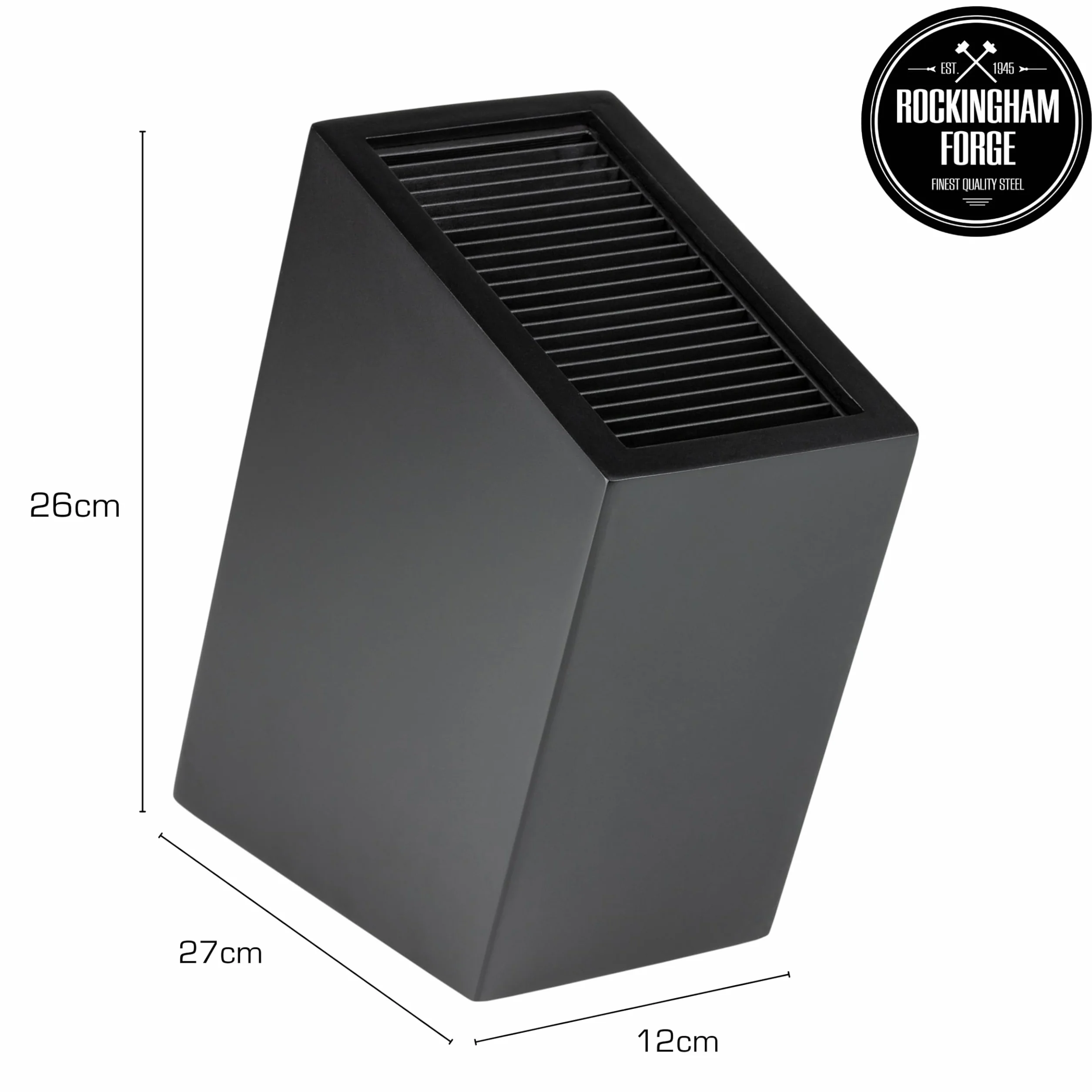 Rockingham Forge Bloque universal para 20 cuchillos, Negro - Una solución de almacenamiento ordenada para la cocina, apta para múltiples tipos de cuchillos con una longitud de hoja de hasta 20 cm